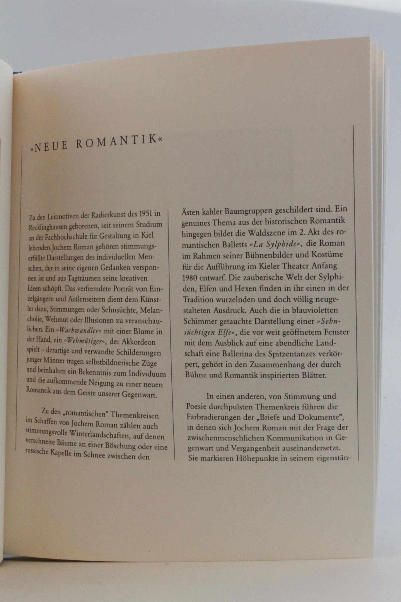 Jochem Roman: Tagträume lose beiliegend: signierte original Farbradierung "Schöne Gruss" mit Seidenpapier.