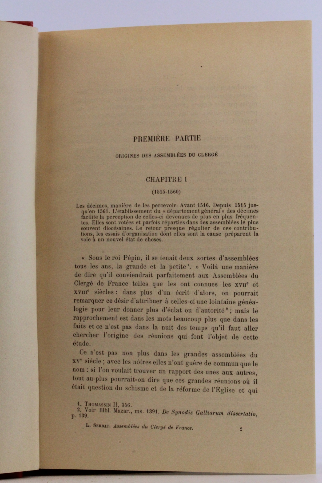 Serbat, Louis: Les assemblees du Clerge de France Origines, Organisation, Developpement 1561-1615