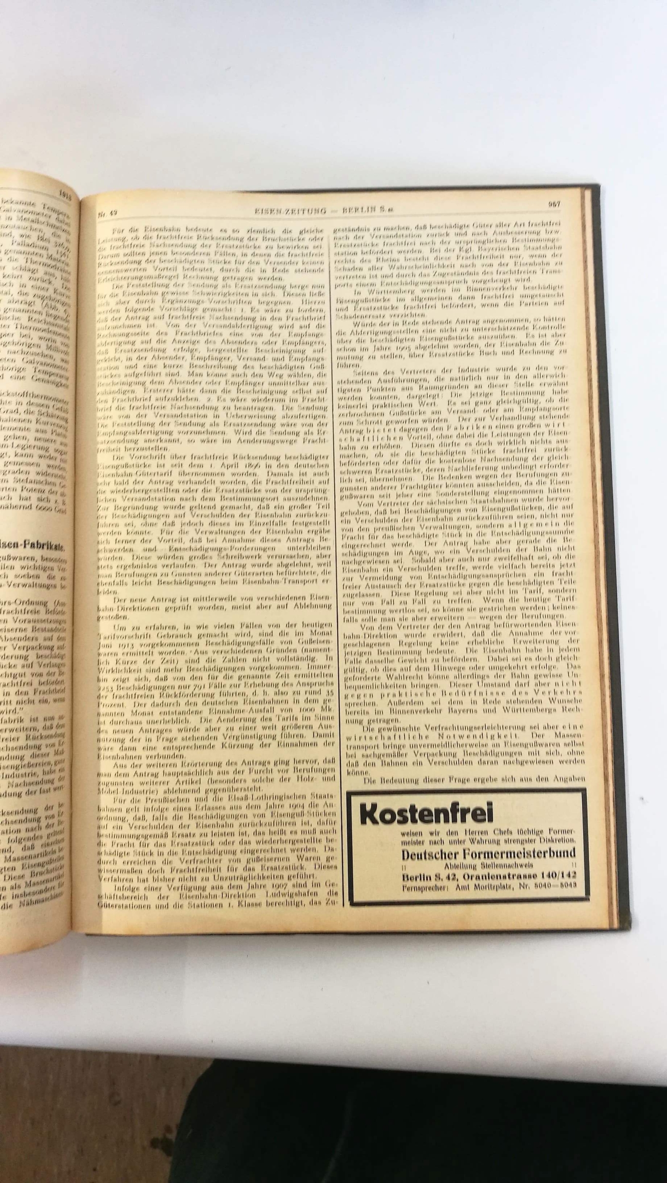 Eisen-Zeitung: Zeitschrift für die gesamte Gießereipraxis Fach- und Handelsblatt für Eisen-, Stahl- und Maschinenindustrie, Erz-, Roheisen- und Metallhandel. XXXIV. Jahrgang 1913 Nr. 1-52