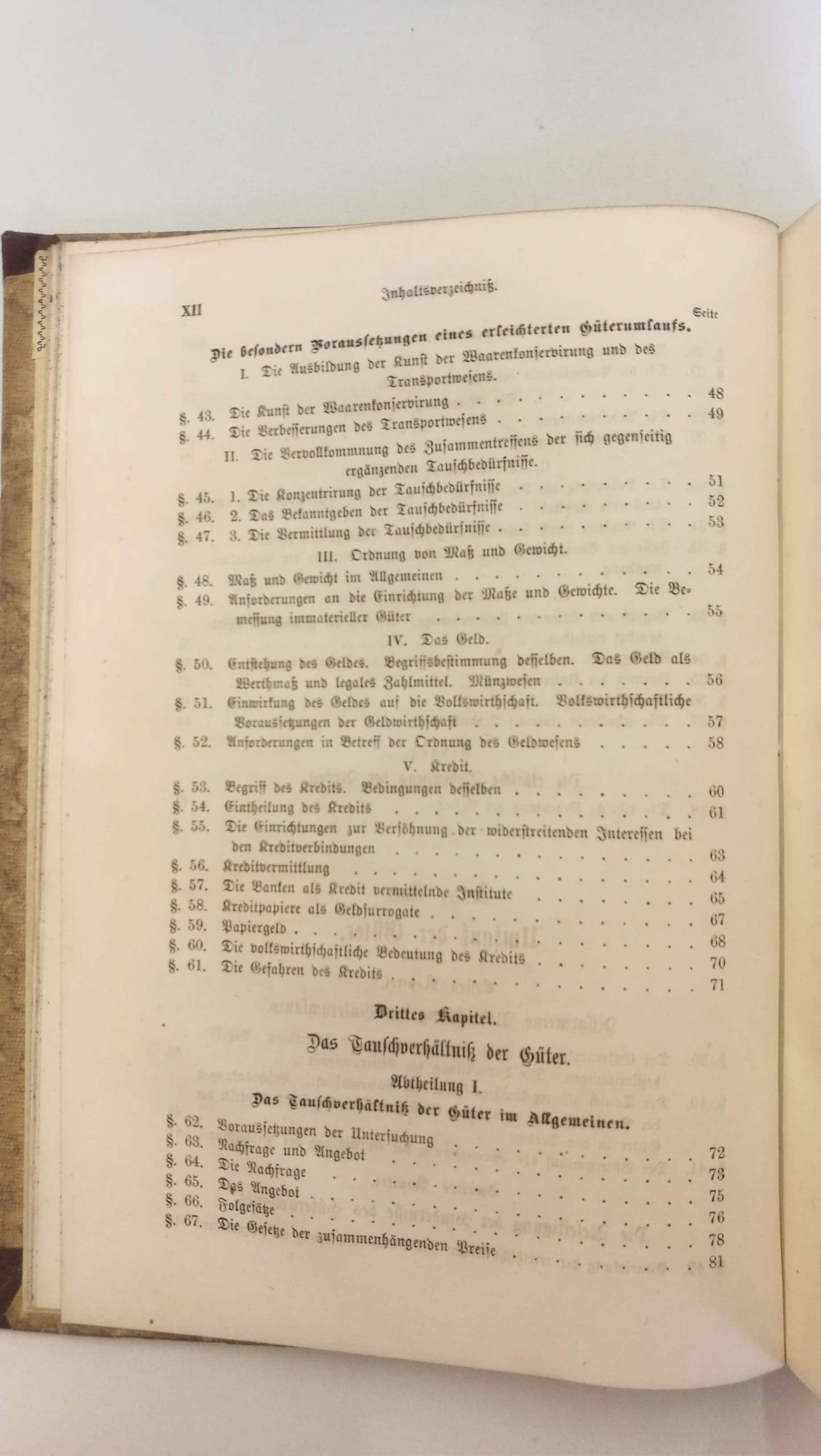 Mangoldt, H. von: Grundriß der Volkswirthschaftslehre Für das Selbststudium wie für den Unterricht an Lehranstalten