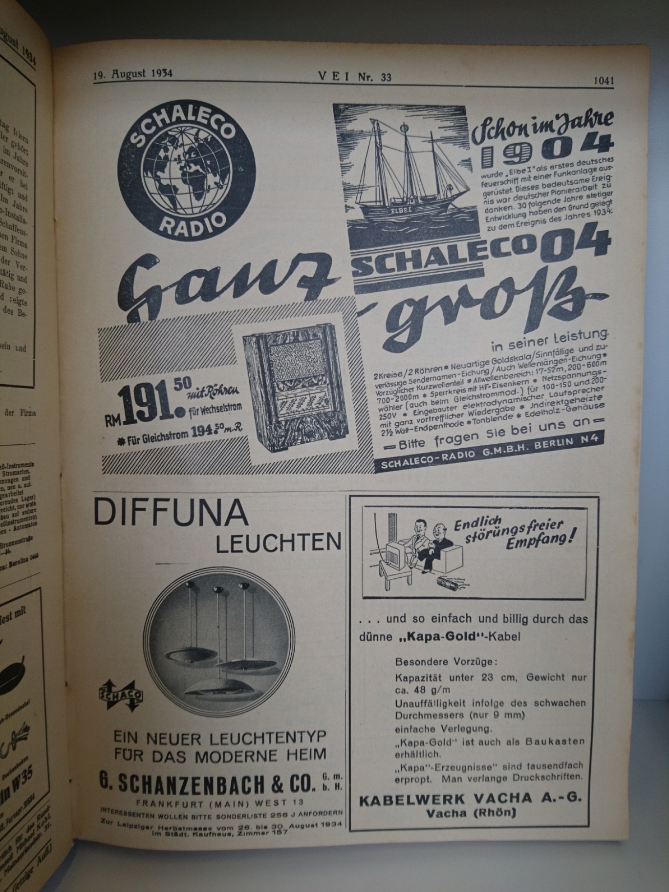 VEI: Fachzeitschrift für das deutsche Elektro-Installateur-Handwerk und das Rundfunkgebiet. 12. Jahrgang 1934 Teil 2