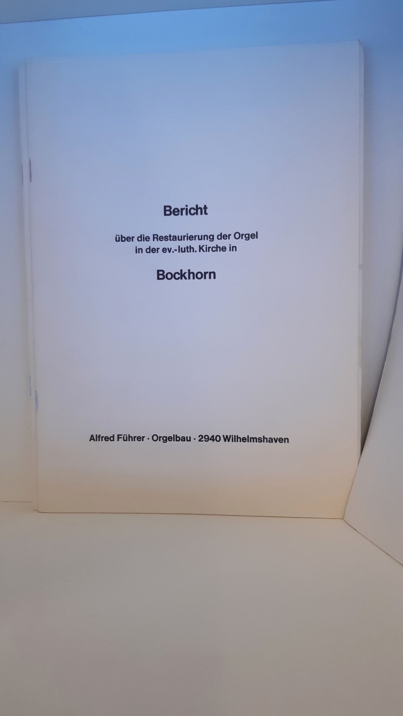 Alfred Führer, Hinrich Otto Paschen: Konvolut aus Berichten und Fotografien von Orgelrestaurierungen in Norddeutschland