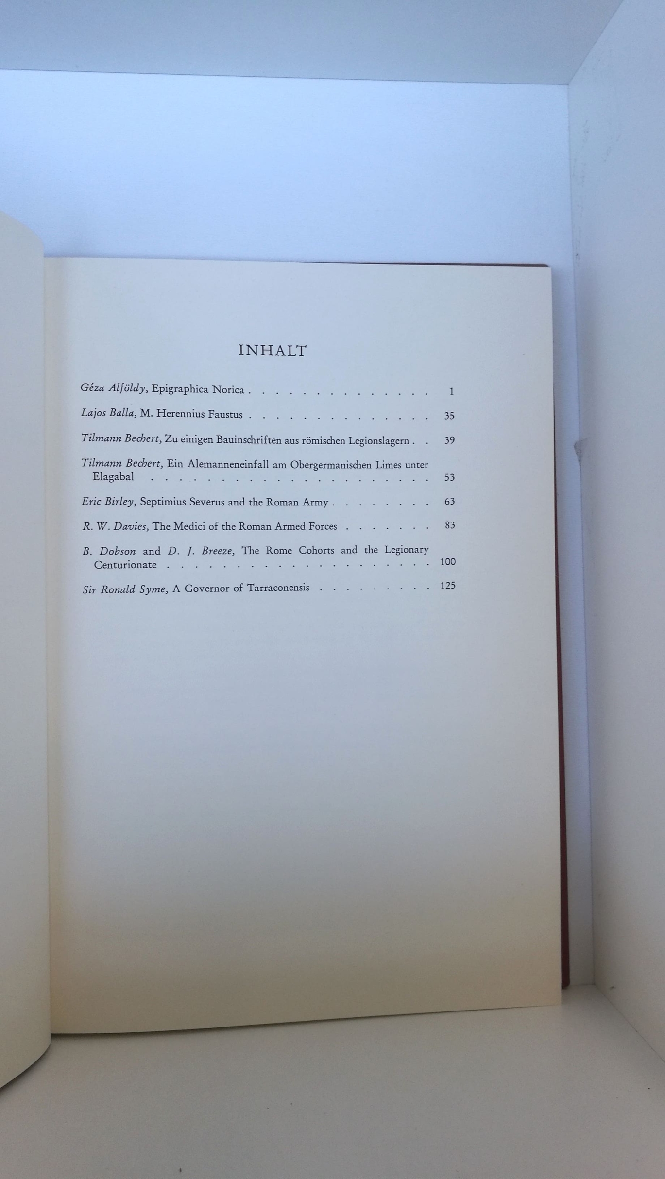 Landschaftsverband Rheinland, Rheinisches Landesmuseum Bonn (Hrsg.), G. Alföldy, L. Balla et al.: Epigraphische Studien 8 Sammelband