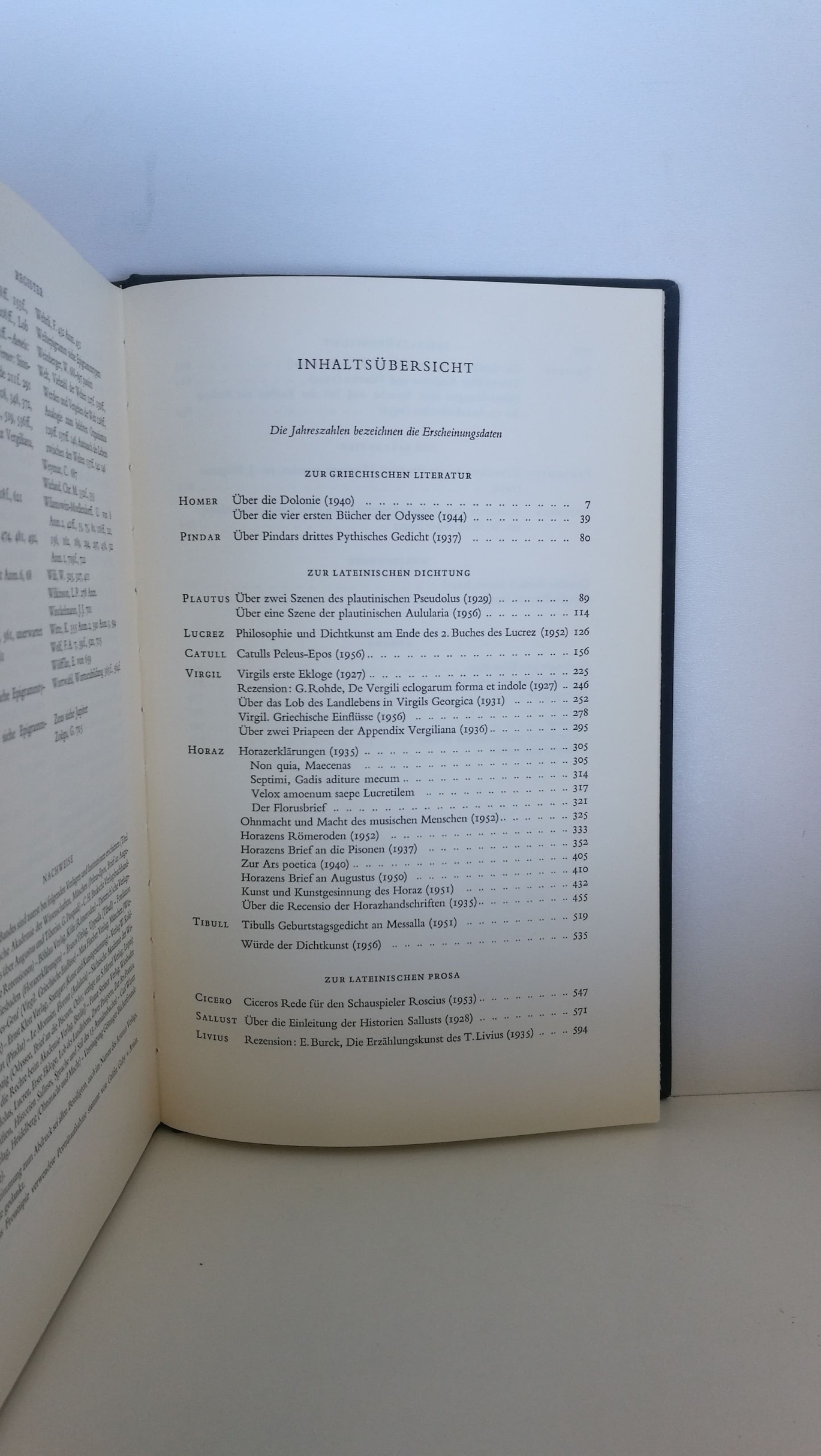 Klingner, Friedrich: Studien zur Griechischen und Römischen Literatur