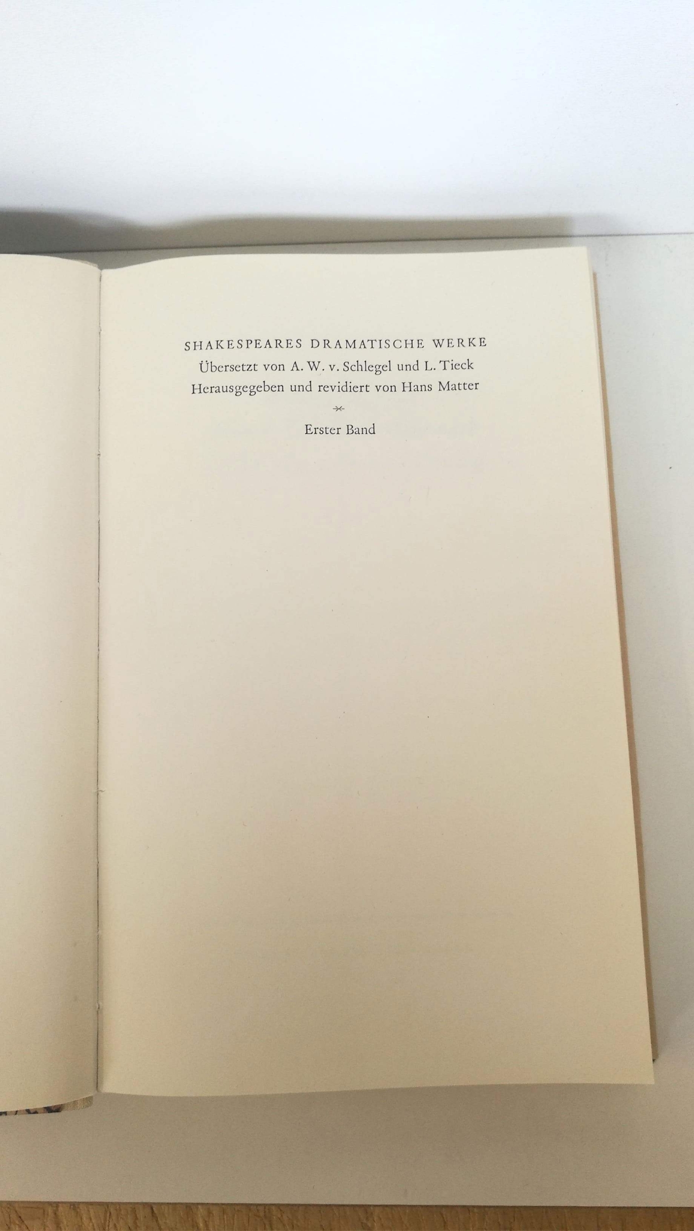 William Shakespear, Hans Matter (Hrsg.): Shakespeares Dramatische Werke Birkhäuser-Klassiker