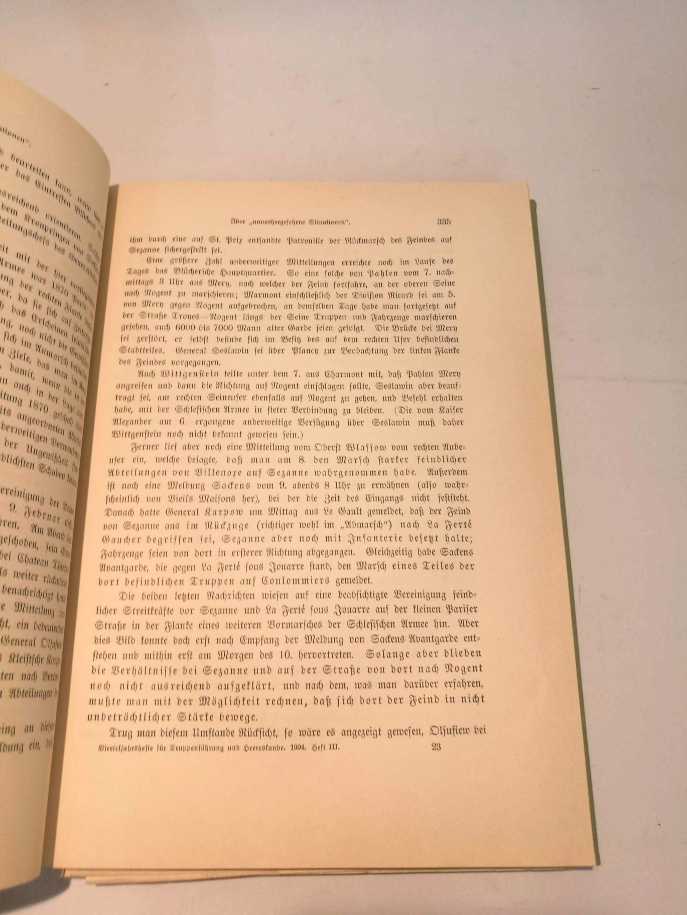 Großer Generalstab (Hrsg.): Vierteljahreshefte für Truppenführung und Heereskunde. I. (1.) Jahrgang 1904. Drittes Heft