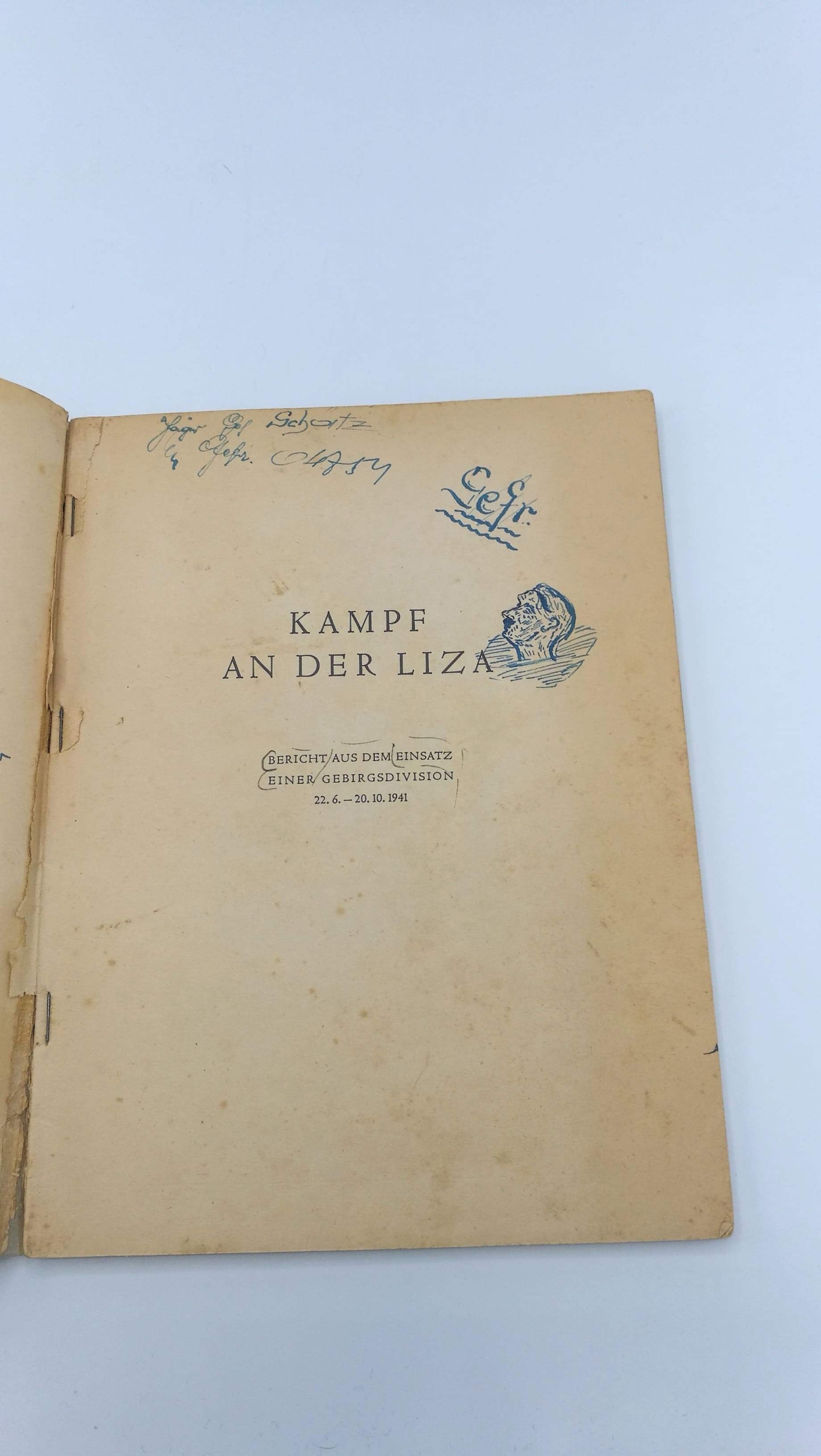 Bessel-Lorck, : Kampf an der Liza - Bericht aus dem Einsatz einer Gebirgsdivision 22.6.-20.10.1941. 