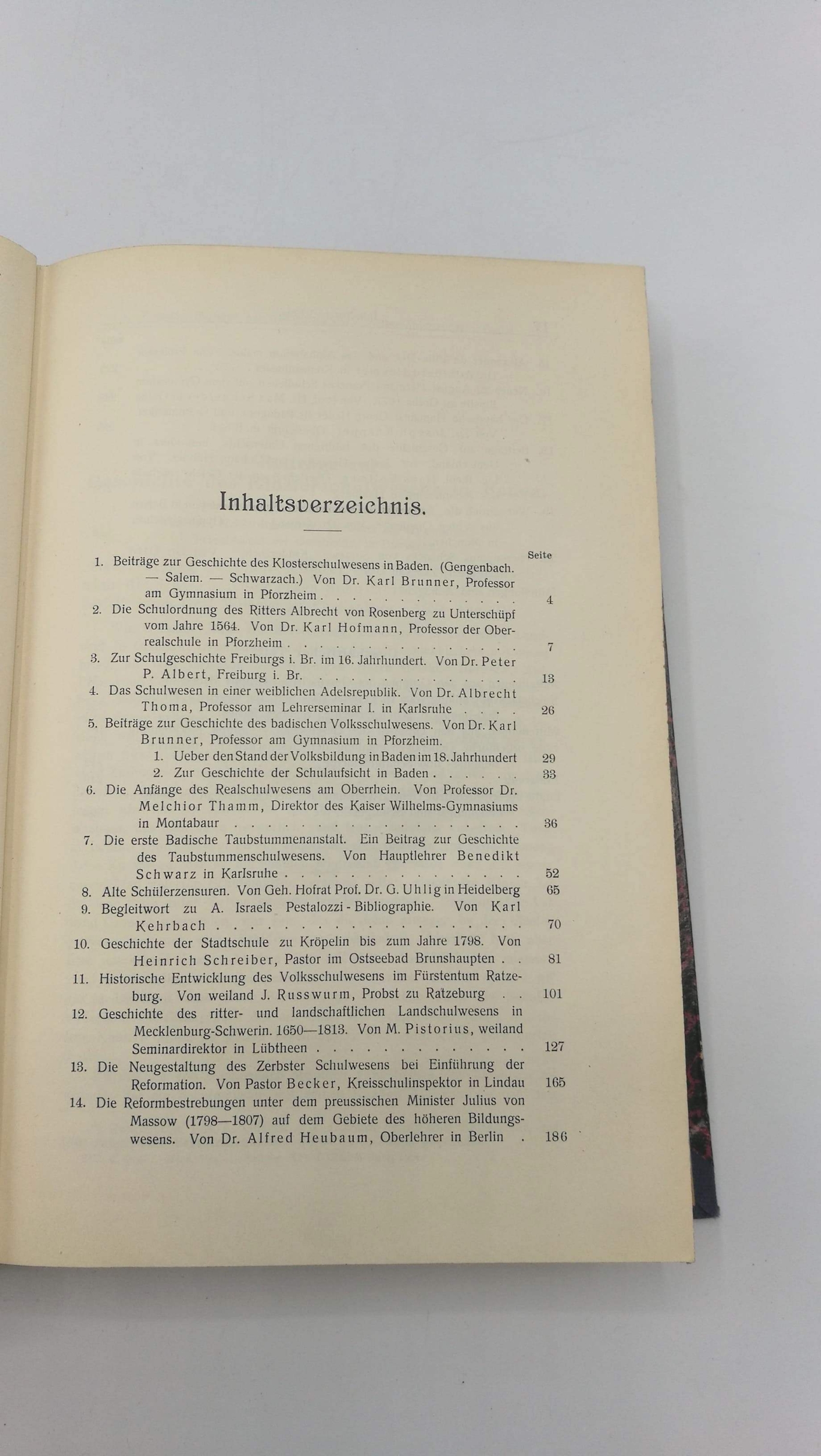 Kehrbach (Begr.), Karl: Mitteilungen der Gesellschaft für deutsche Erziehungs- und Schulgeschichte Vierzehnter (14.) Jahrgang + Fünfzehnter (15.) Jahrgang