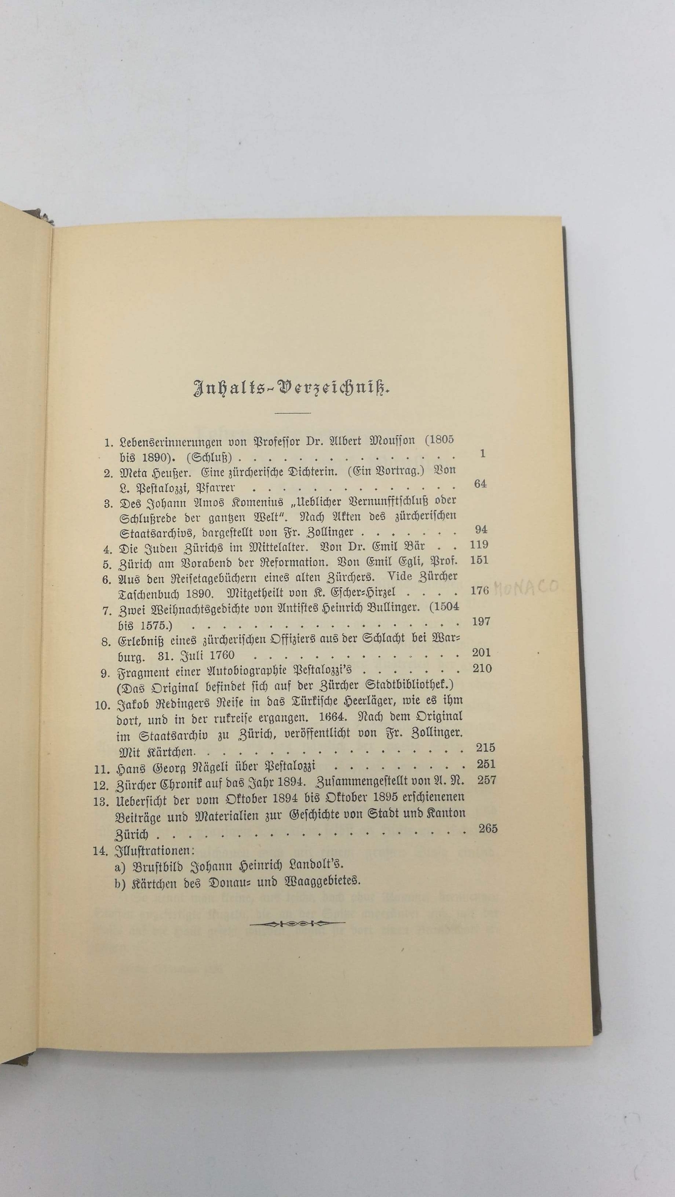 Gesellschaft Zürcherischer Geschichtsfreunde (Hrsg.): Zürcher Taschenbuch auf das Jahr 1896 Neue Folge: Neunzehnter Jahrgang