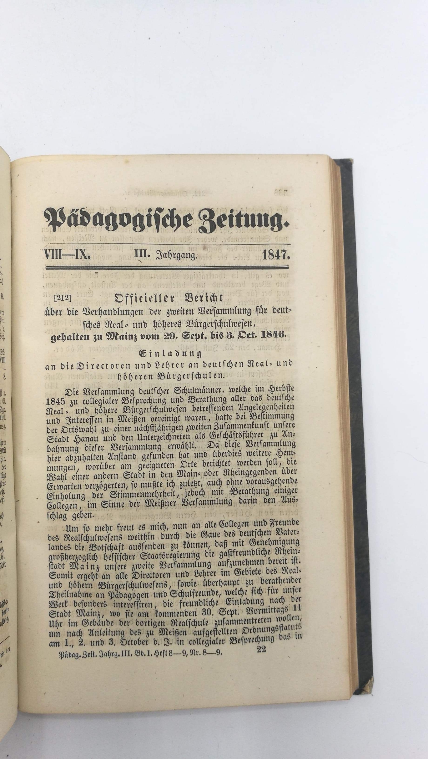 Gräfe / Clemen (Hrsg.), Dr. H. / Dr. C.: Pädagogische Zeitung. Dritter (3.) Jahrgang 1. Band 1847