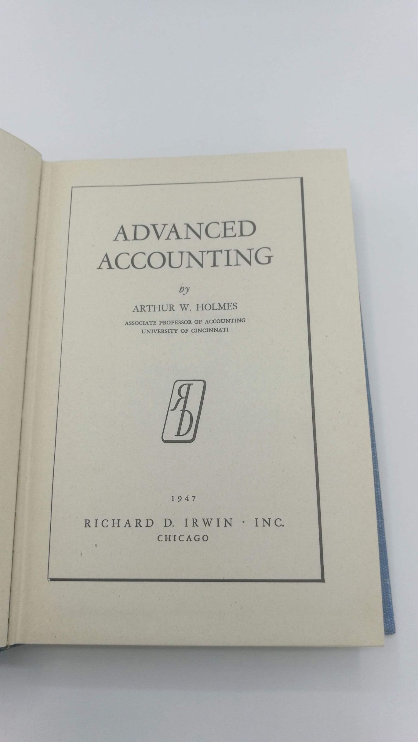 Holmes, W.: Advanced Accounting