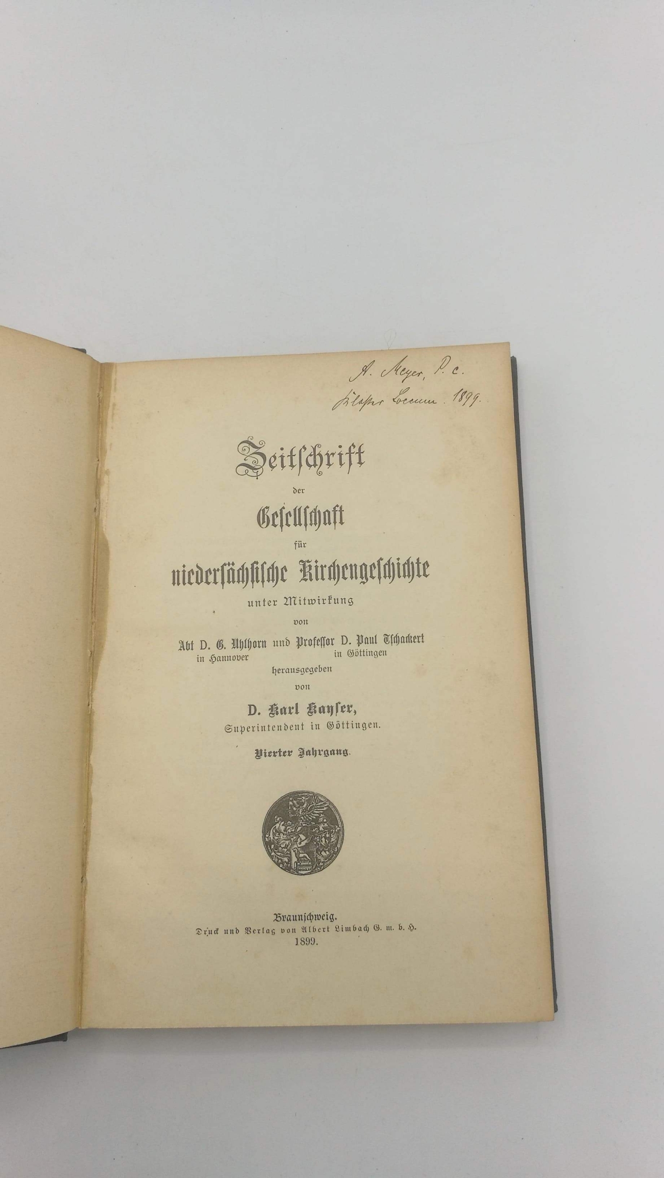 Kayser, Karl: Zeitschrift der Gesellschaft für niedersächsische Kirchengeschichte. Vierter Jahrgang