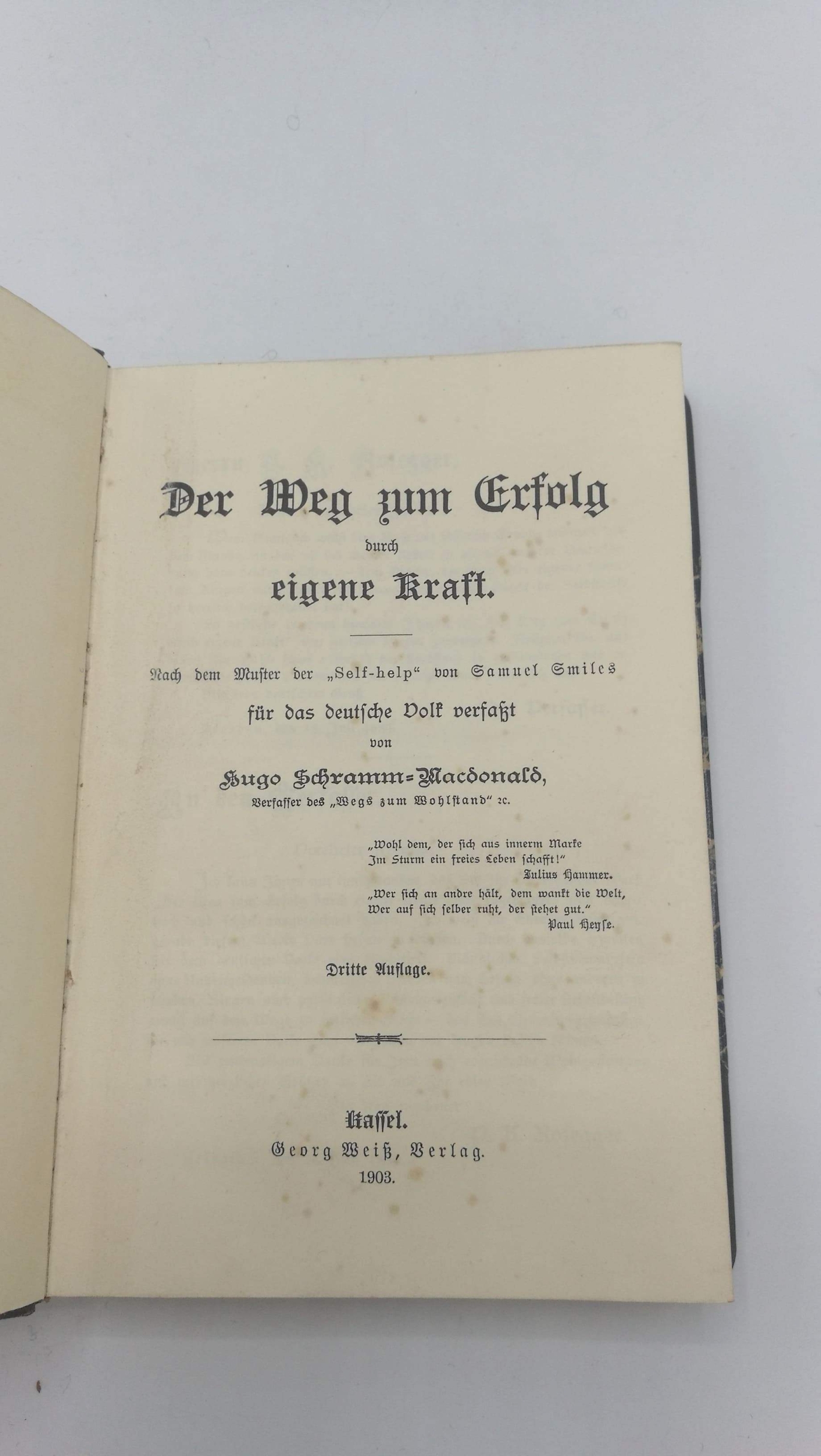 Schramm-Macdonald, Hugo: Der Weg zum Erfolg durch eigene Kraft 