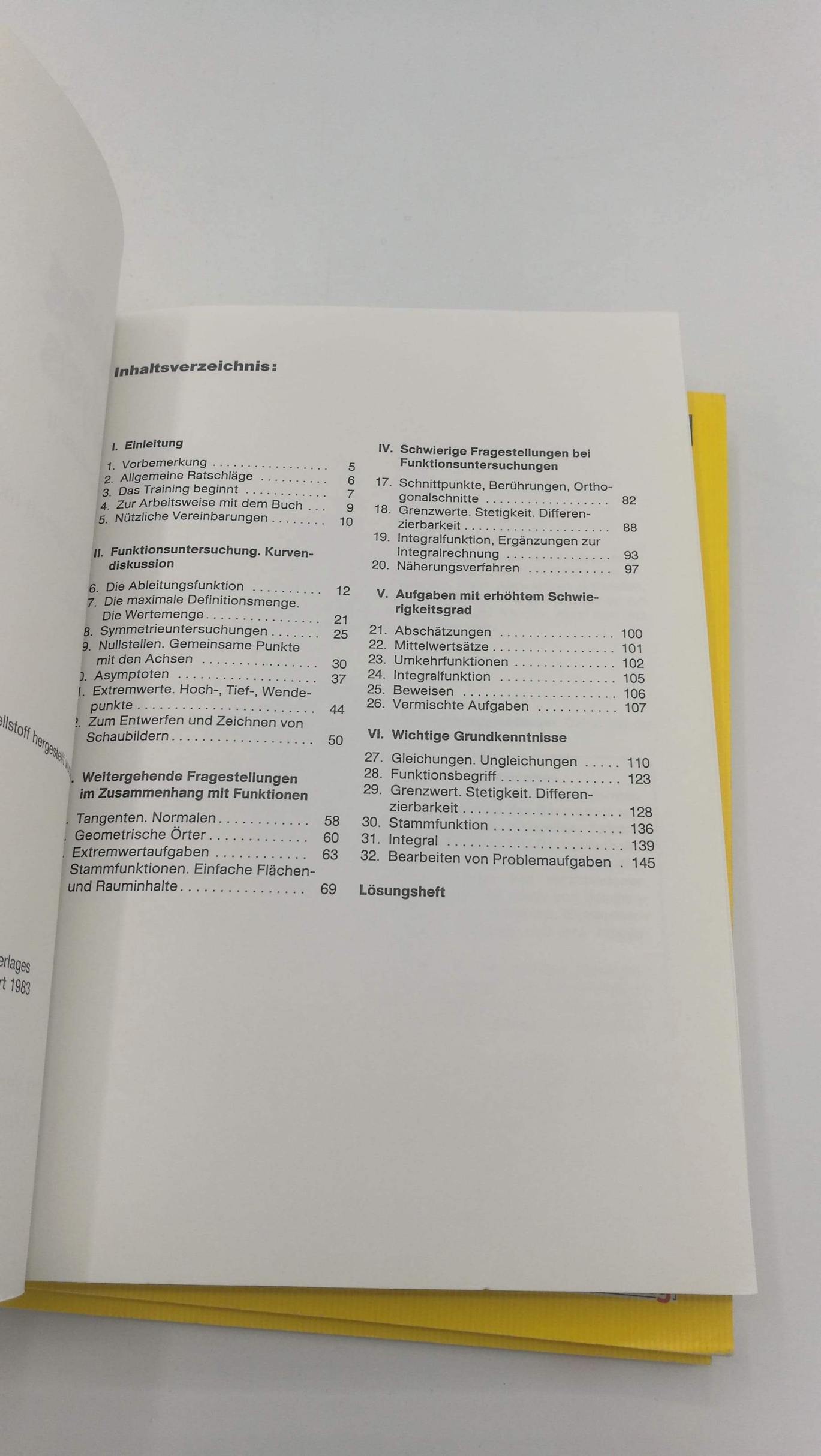 Arzt / Dahlke / Steibl, Kurt / Eberhard / Horst: Konvolut aus drei Bänden: Training Analysis / Training Algebra / Training Geometrie