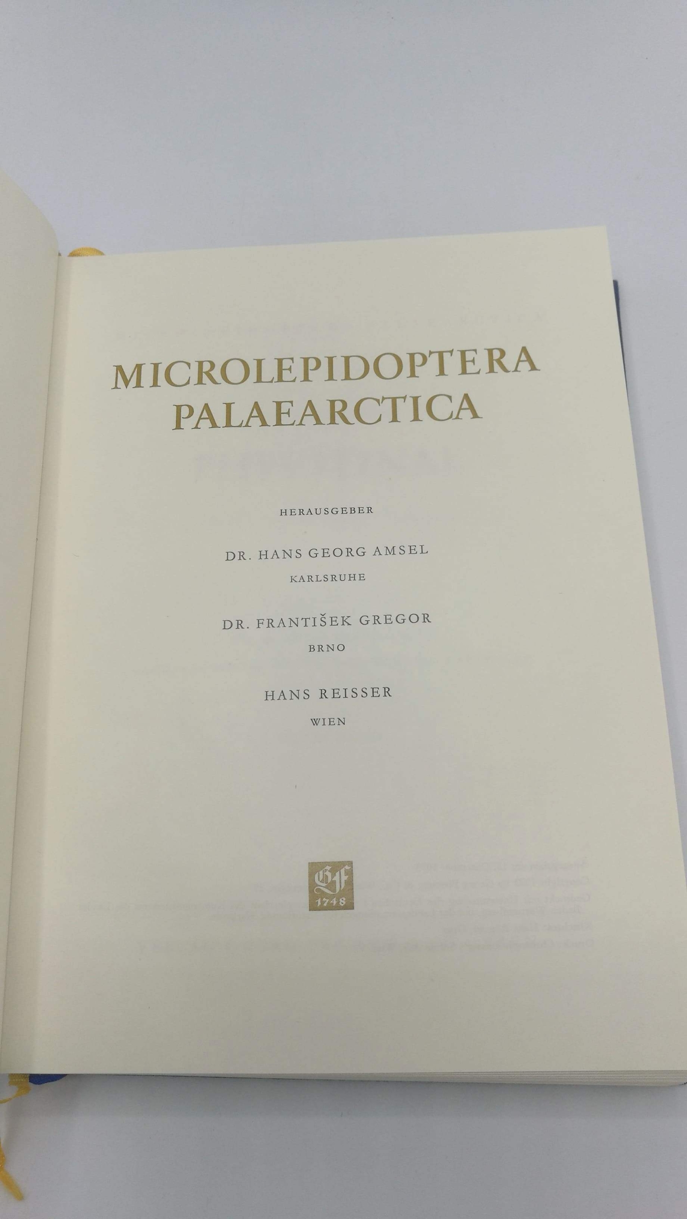 Amsel (Hrsg.), Dr. Hans Georg: Microlepidoptera palaearctica. Band 1 bis 4 in 8 Bänden (Text- und Tafelband).