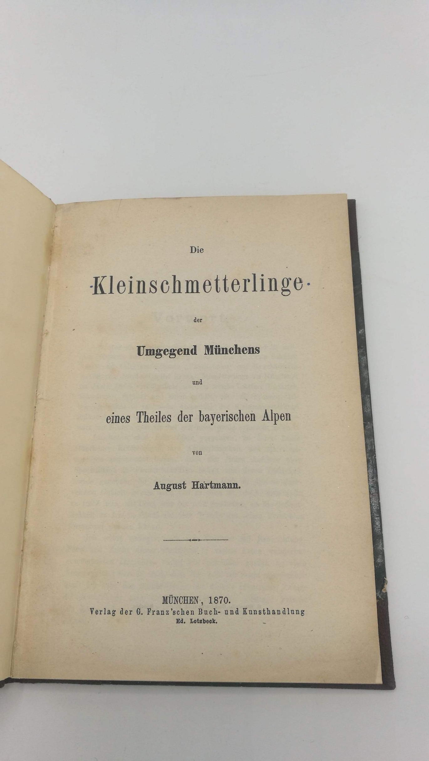 August Hartmann: Die Kleinschmetterlinge der Umgegend Münchens und eines Theiles der bayerischen Alpen