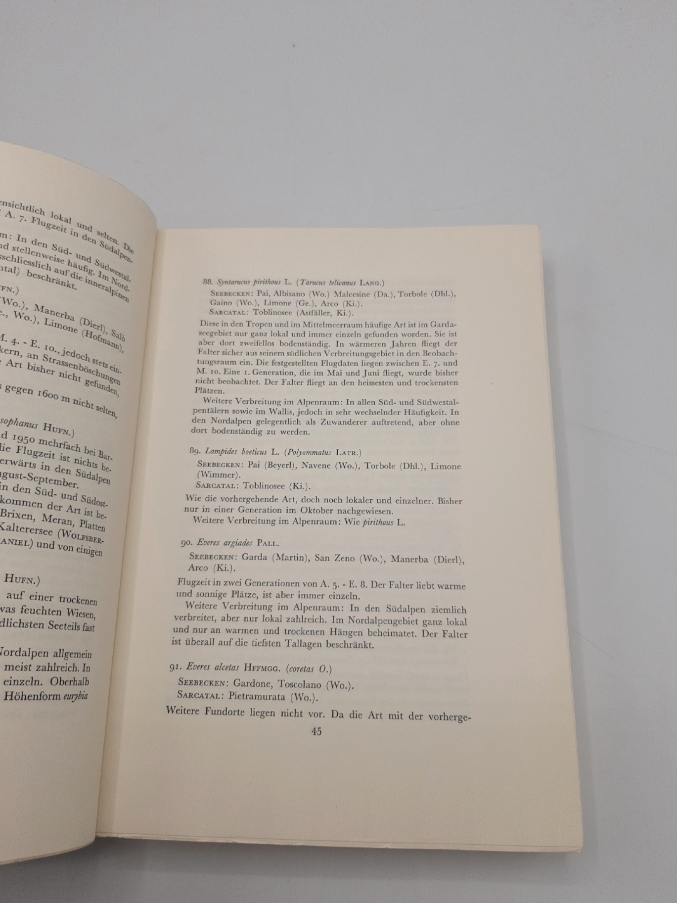 Wolfsberger, Josef: Die Macrolepidopteren-Fauna des Gardaseegebietes (6. Beitrag zur Kenntnis der Lepidopterenfauna der Südalpen)