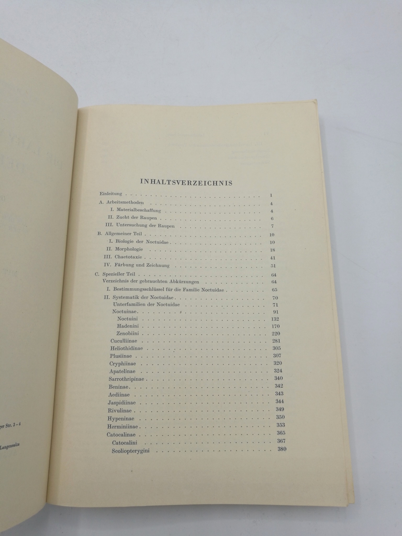 Beck, Herbert: Die Larvalsystematik der Eulen (Noctuidae) Abhandlung zur Larvalsystematik der Insekten. Nr. 4