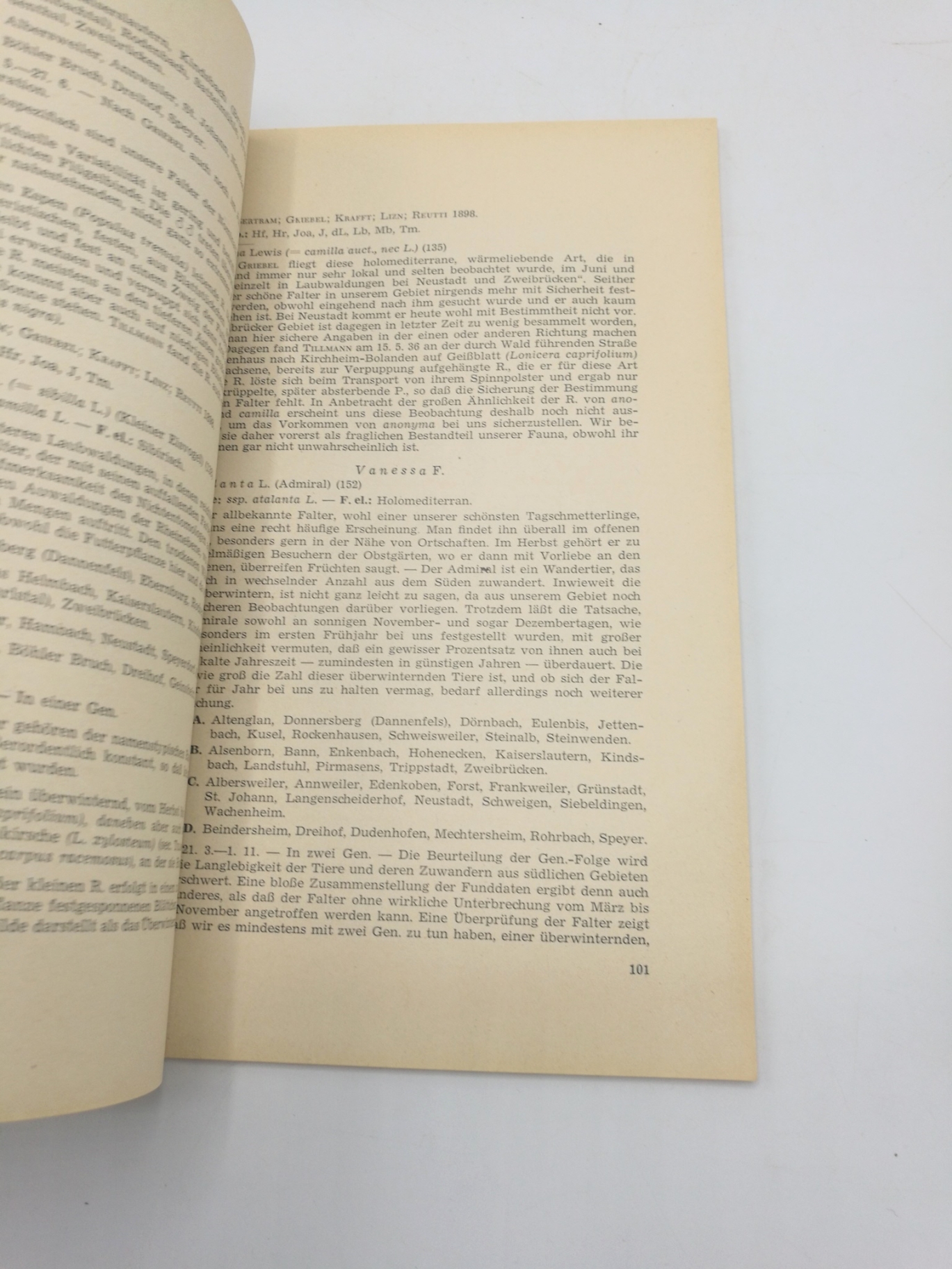 de Lattin, Gustav: Die Lepidopteren Fauna der Pfalz. I. + II. + III. Teil vollständig (4 Bände) Sonderdruck aus Mitteilungen der Pollichia. III. Reihe