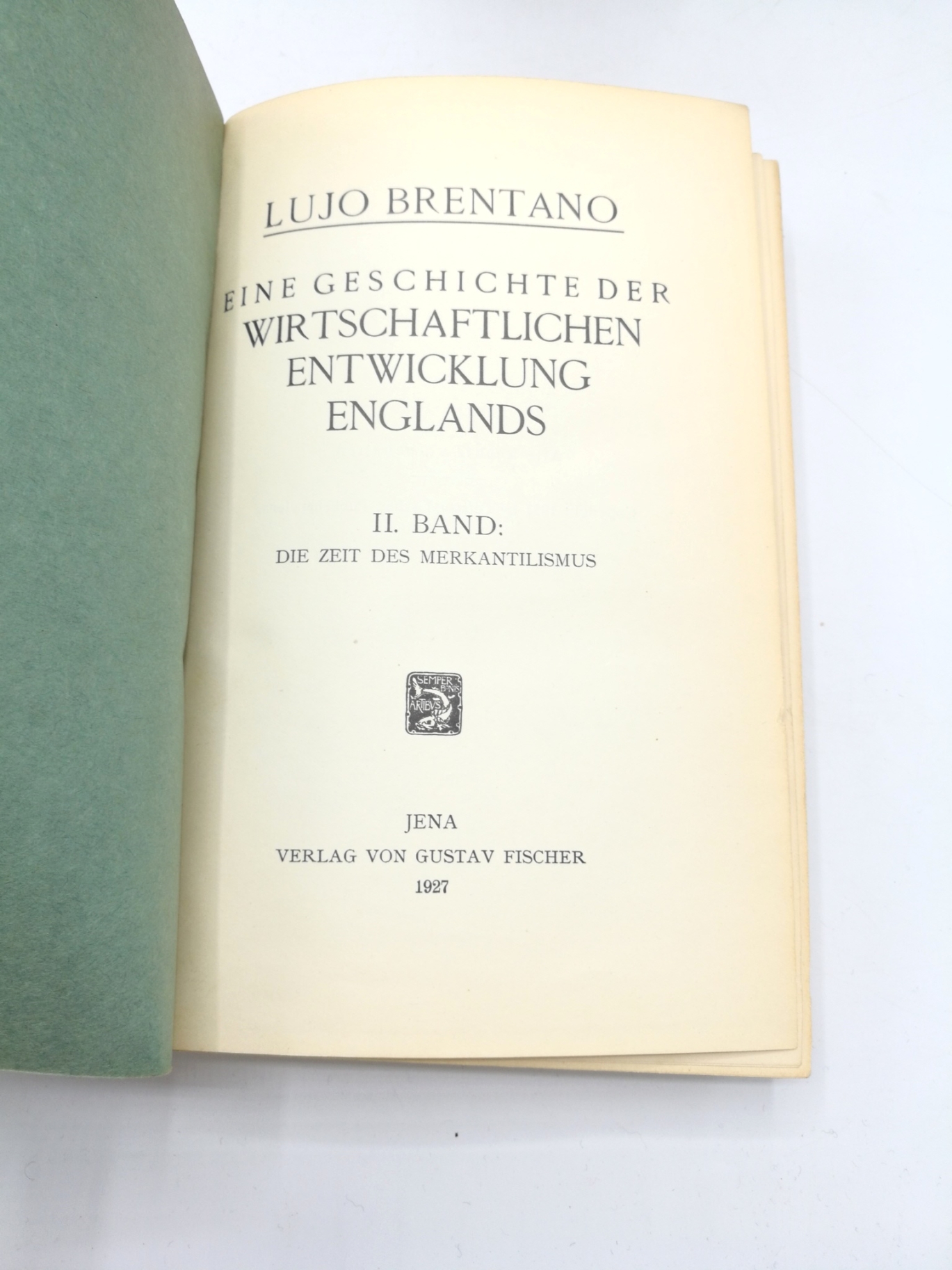 Brentano, Lujo: Eine Geschichte der wirtschaftlichen Entwicklung Englands. 3 Bände in 4 Büchern. (=vollständig) 