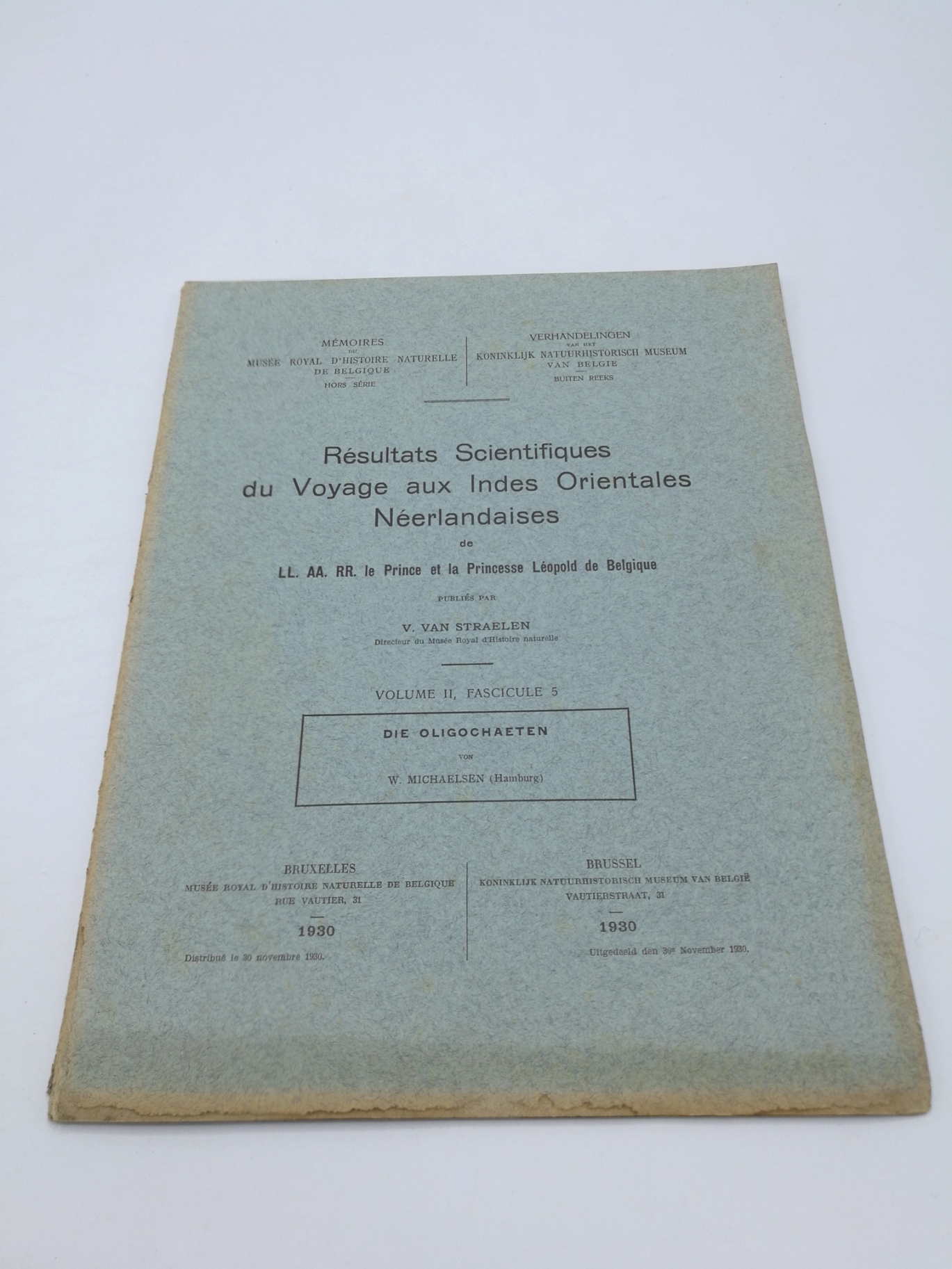 van Straelen (Hrsg.), V.: Résultats Scientifiques du Voyage aux Indes Orientales Néerlandaises. Vol II. Fasc. 1-6