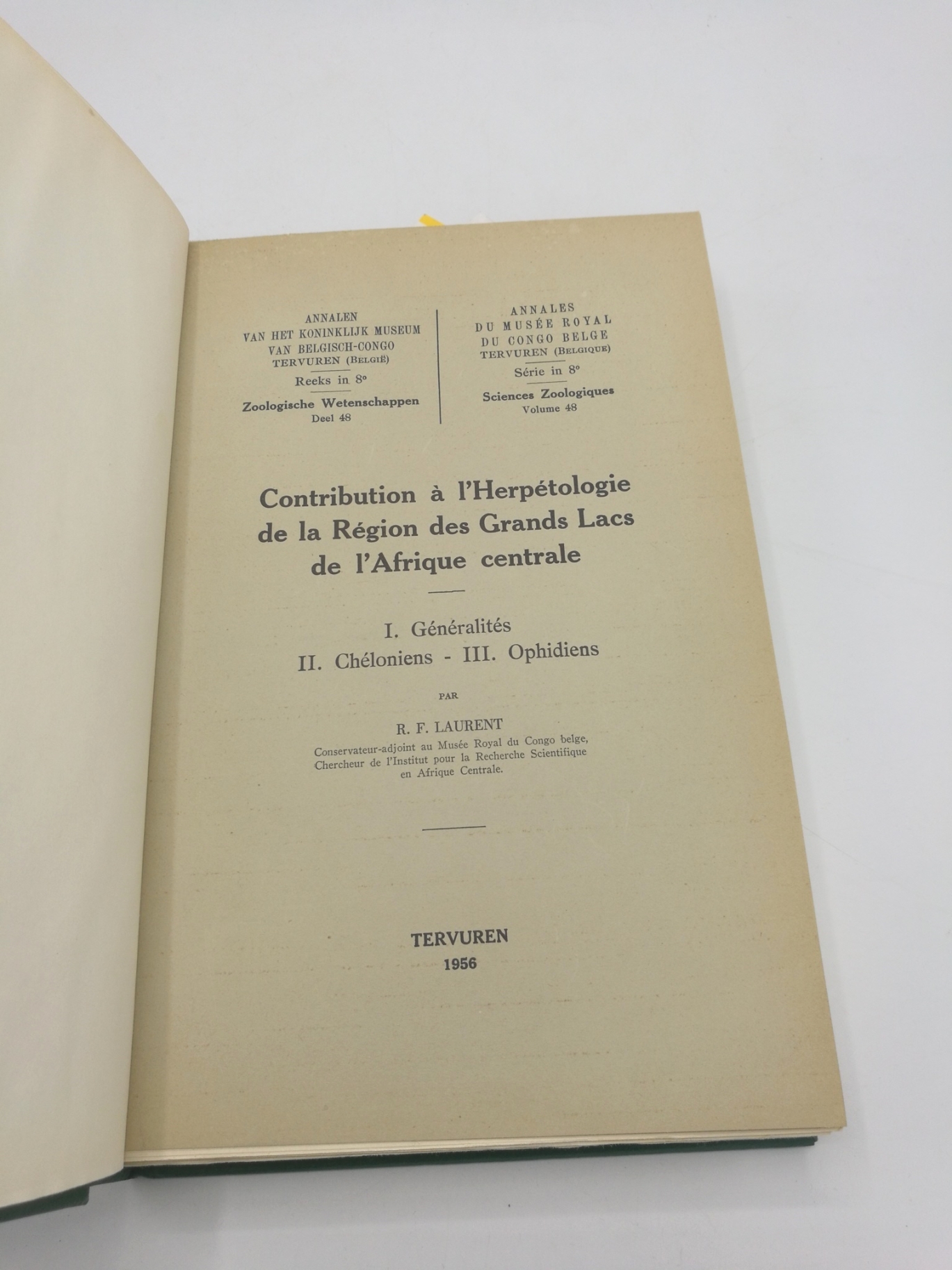 Laurent, R. F.: Contribution à l'Herpétologie de la Région des Grands Lacs de l'Afrique centrale. Annalen van het Koninklijk Museum Van Belgisch-Congo Tervuren (Belgie)