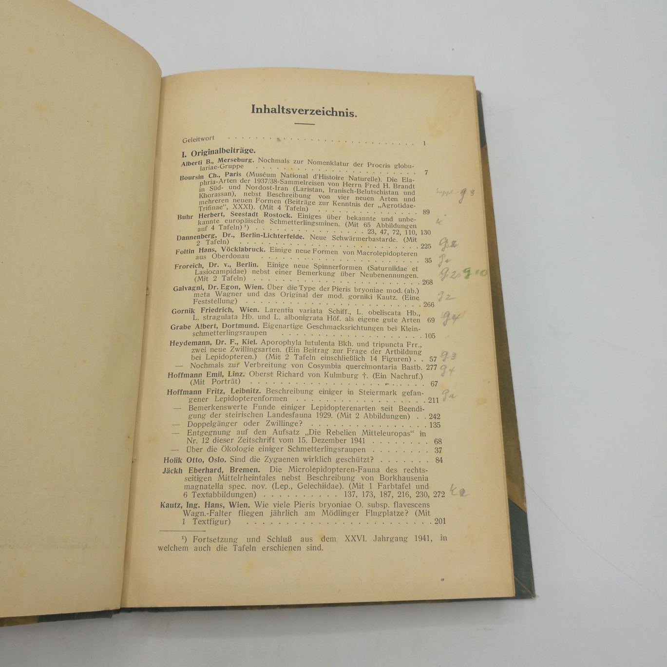 Wiener Entomologischen Gesellschaft (Hrsg.), : Zeitschrift d. Wiener Entomologischen-Vereins , XXVII. (27.) Jahrgang, 1942, Nr 1-12 (=vollst.). Gebunden! 