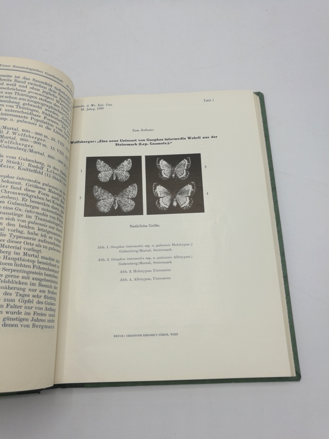 Wiener Entomologischen Gesellschaft (Hrsg.), : Zeitschrift d. Wiener Entomologischen Gesellschaft, 44. Jahrgang, 70. Band 1959, Nr 1-12 (=vollst.). Gebunden! 