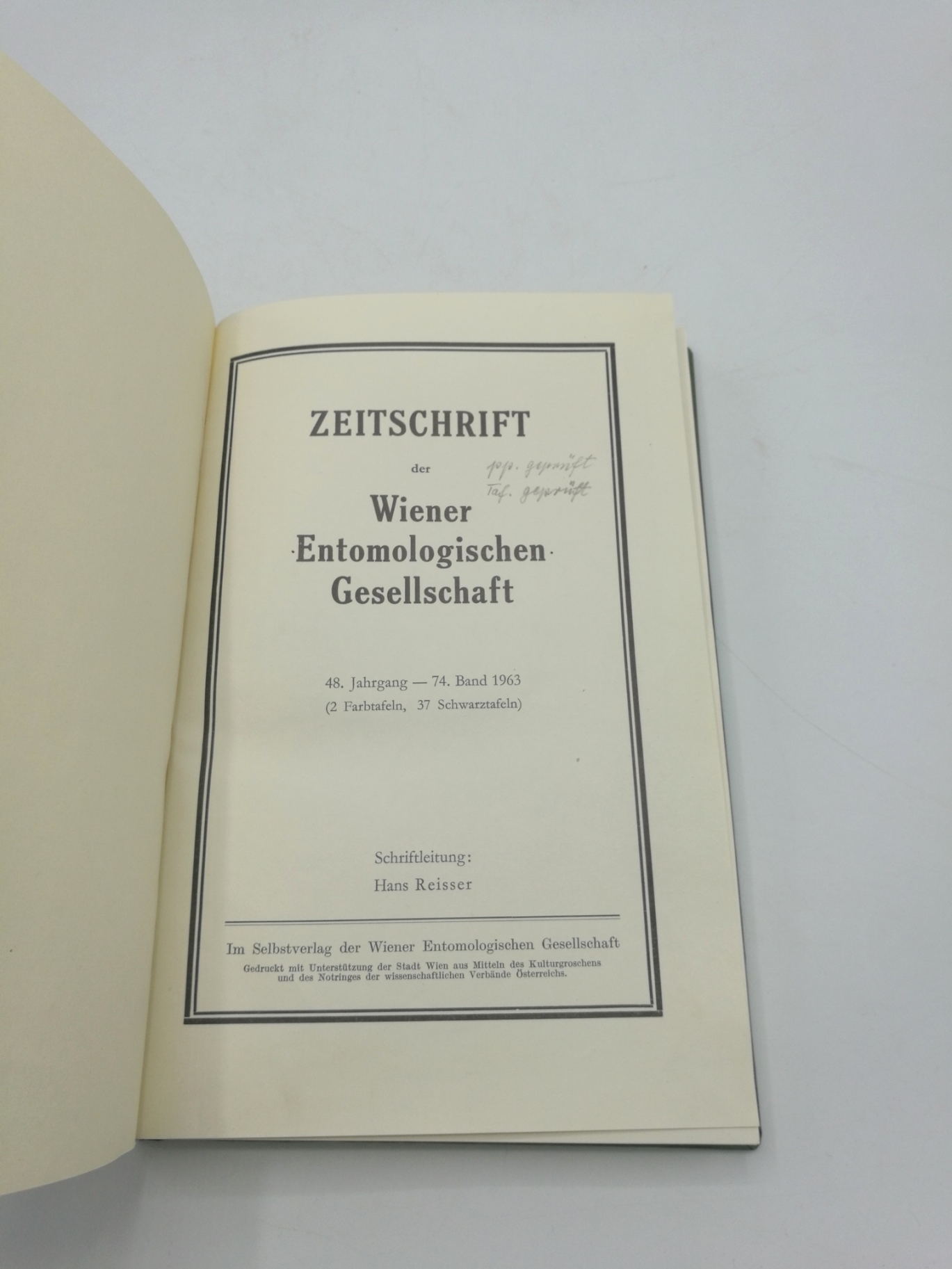 Wiener Entomologischen Gesellschaft (Hrsg.), : Zeitschrift d. Wiener Entomologischen Gesellschaft, 48. Jahrgang, 84. Band 1963, Nr 1-12 (=vollst.). Gebunden! 