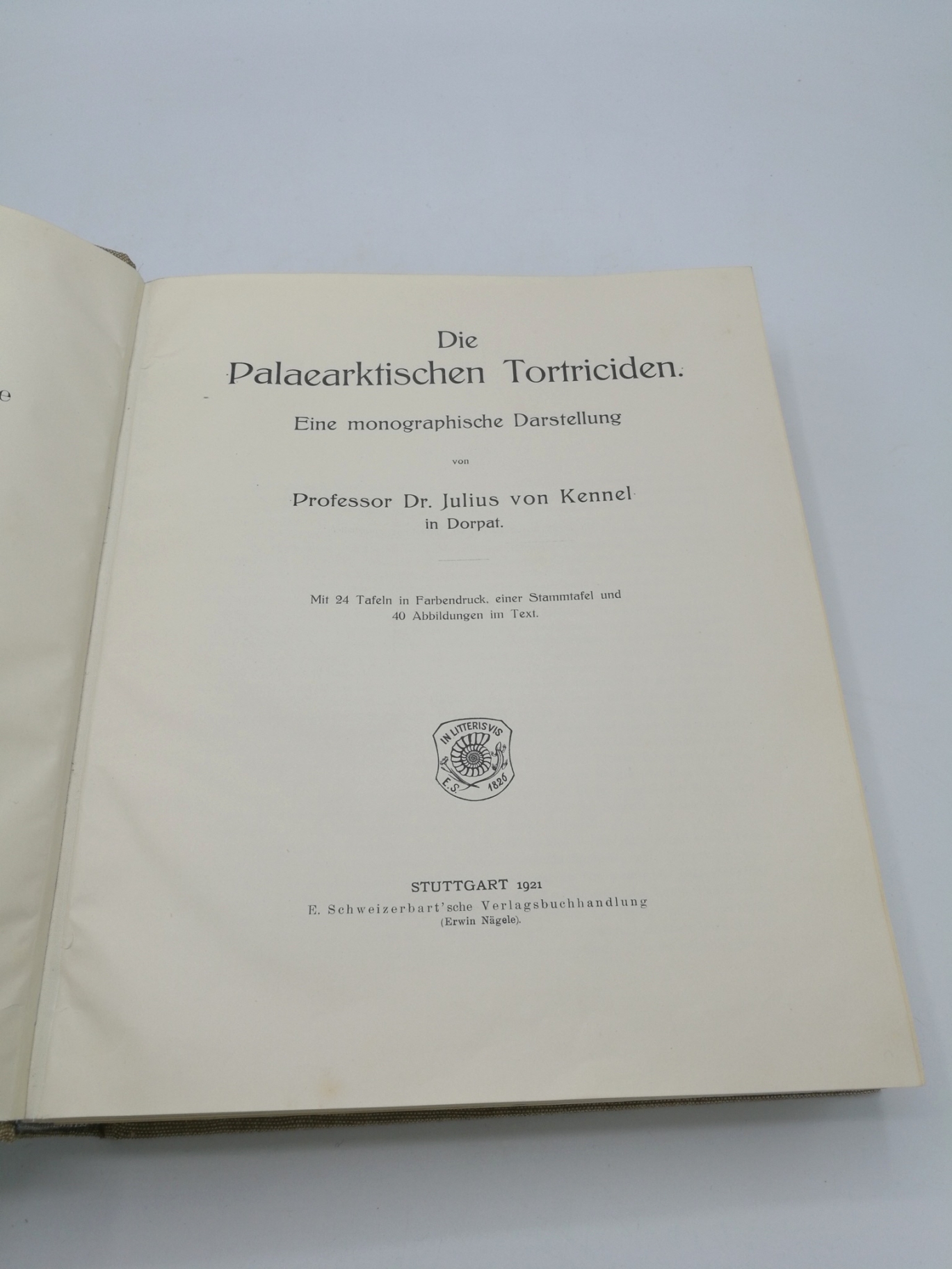 Kennel, Julius von: Die palaearktischen Tortriciden. Eine monographische Darstellung. Zoologica. Original-Abhandlungen aus dem Gesamtgebiete der Zoologie. Einundzwanzigster Band. Heft 54