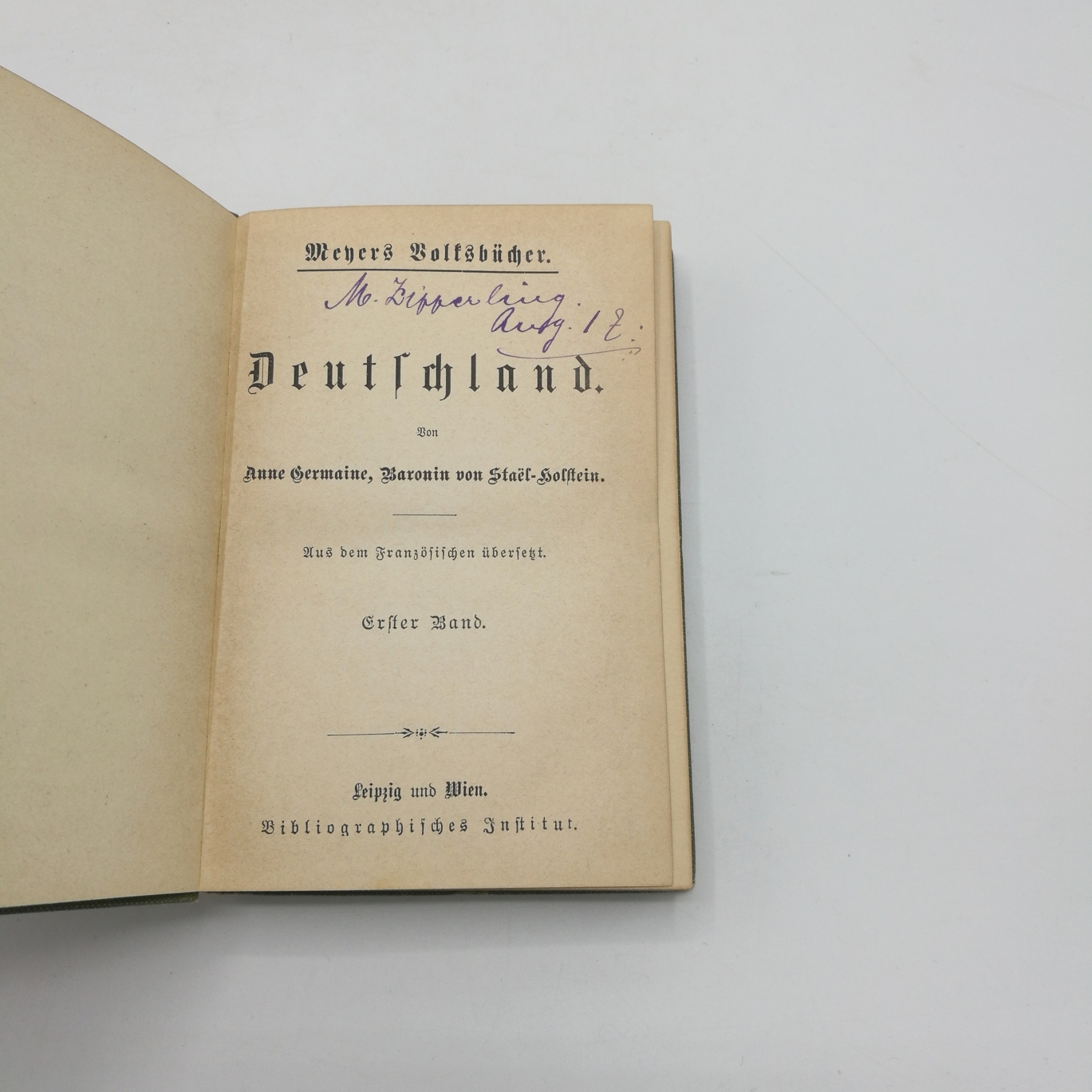 Staell-Holstein, Anne Germaine, Baronin von: Meyers Volksbücher. Deutschland (= 2 Bände)