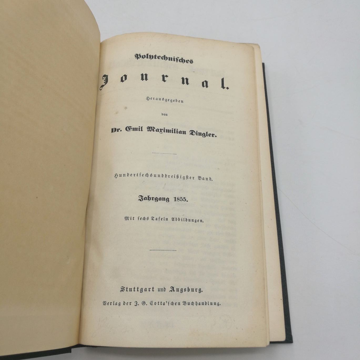 Dingler, Dr. Emil (Hrgs.): Polytechnisches Journal. 136. Band. Jahrgang 1855