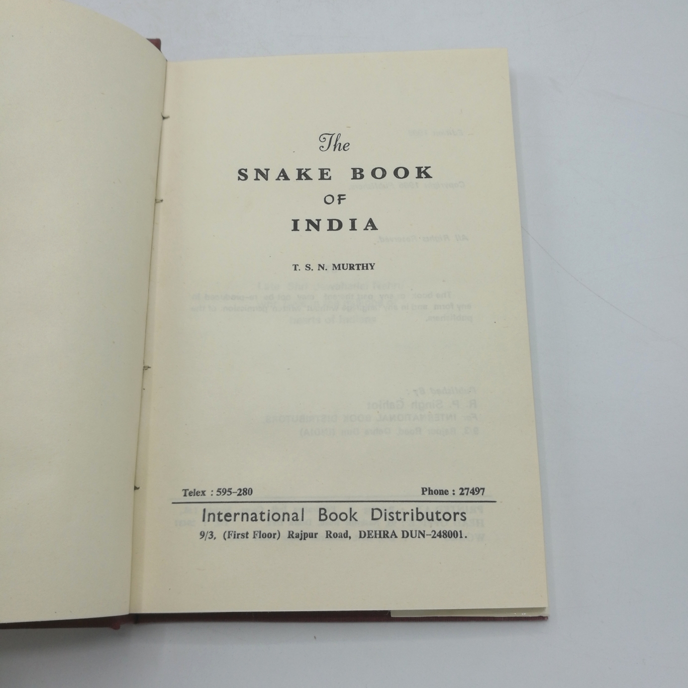 Murthy, T. S. N.: The Snake Book of India