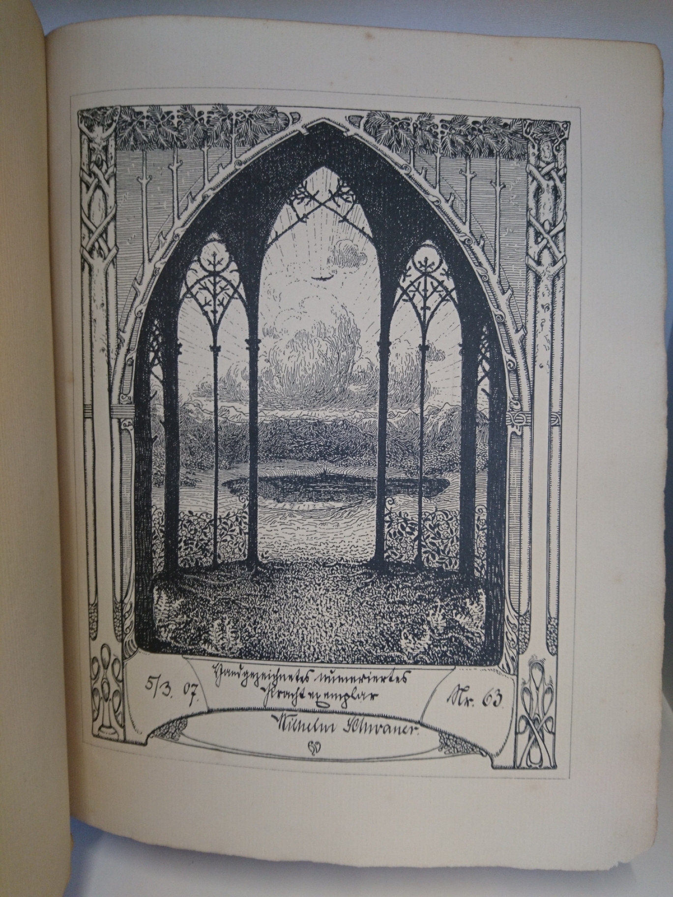 Wilhelm Schwaner (Herausgeber): Germanen-Bibel. Aus heiligen Schriften germanischer Völker Handgezeichnetes nummeriertes Prachtexemplar (Nr. 63). Auf dem Vorsatz von Schwaner mit den Worten "Deutsche Religion!" signiert.