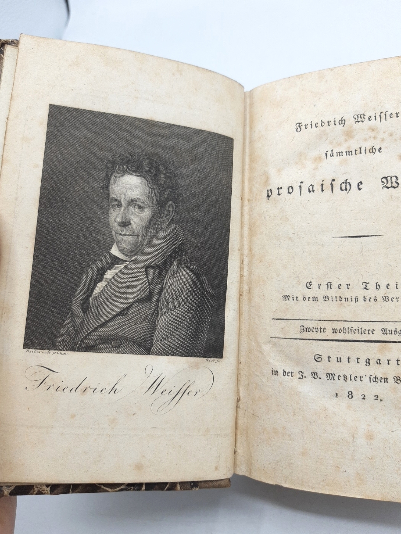 Friedrich Weisser: Friedrich Weisser´s sämmtliche prosaische Werke 6 Bände = vollständig.