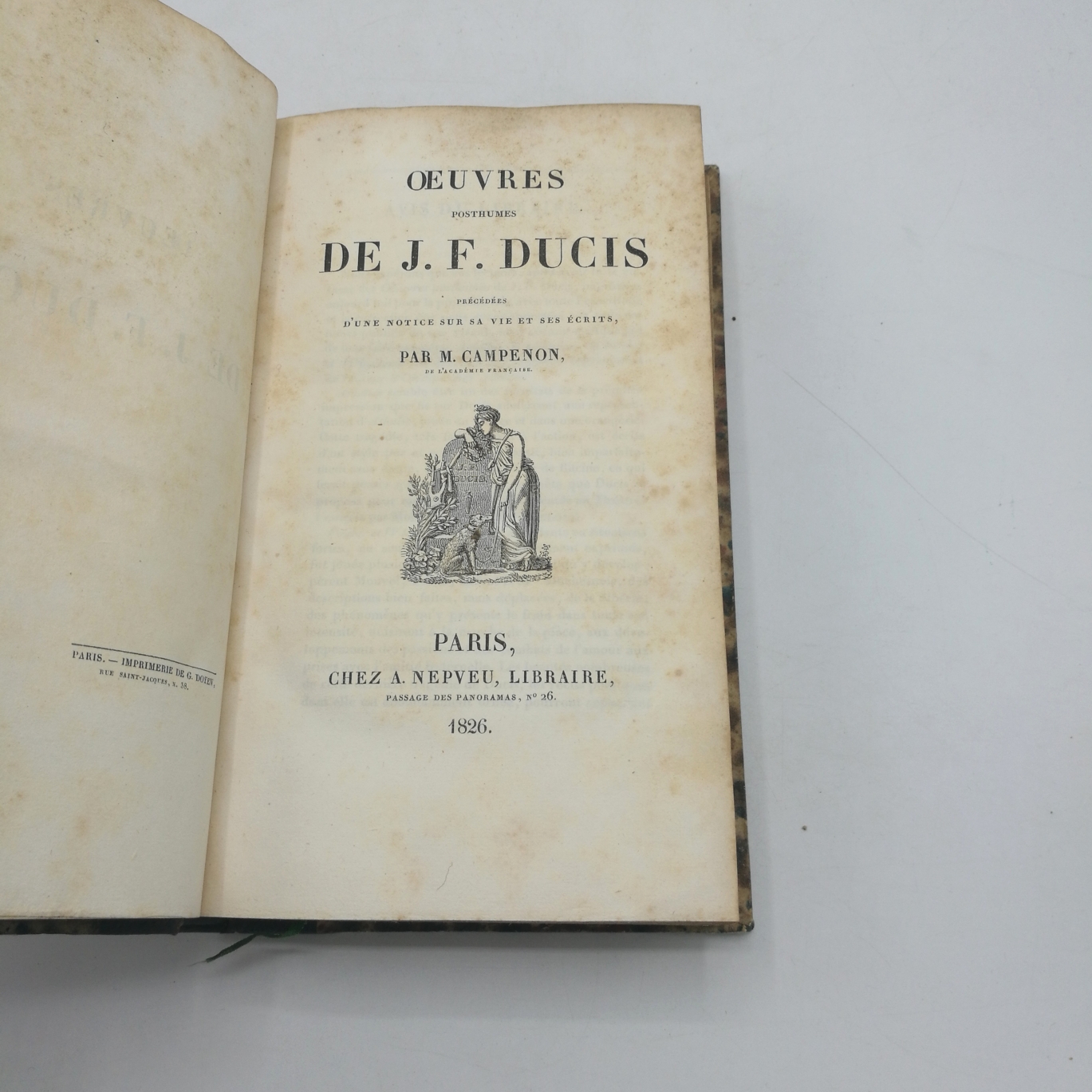 Ducis, Jean-François: Oeuvres de J. F. Ducis. 4 Bände (=vollst.)