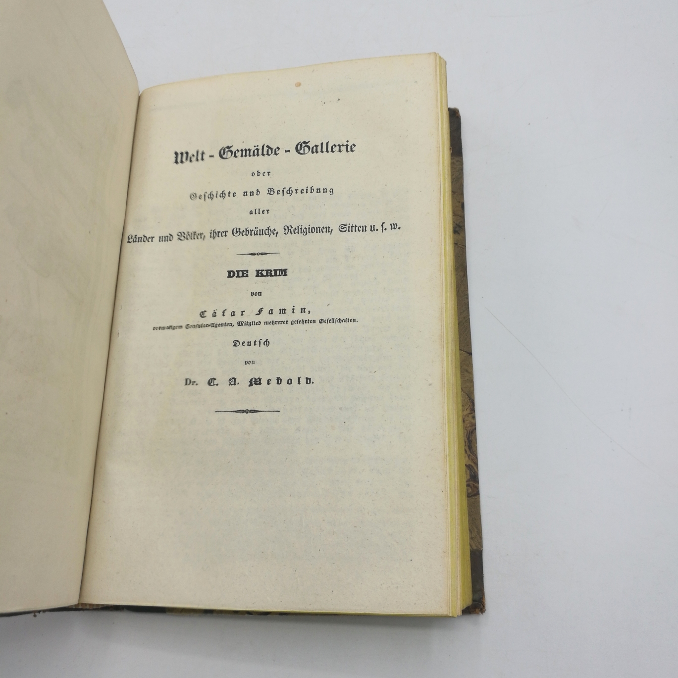 Mebold, Carl August: Welt-Gemälde-Gallerie oder Geschichte und Beschreibung aller Länder und Völker. 6 Teile in 1 Band