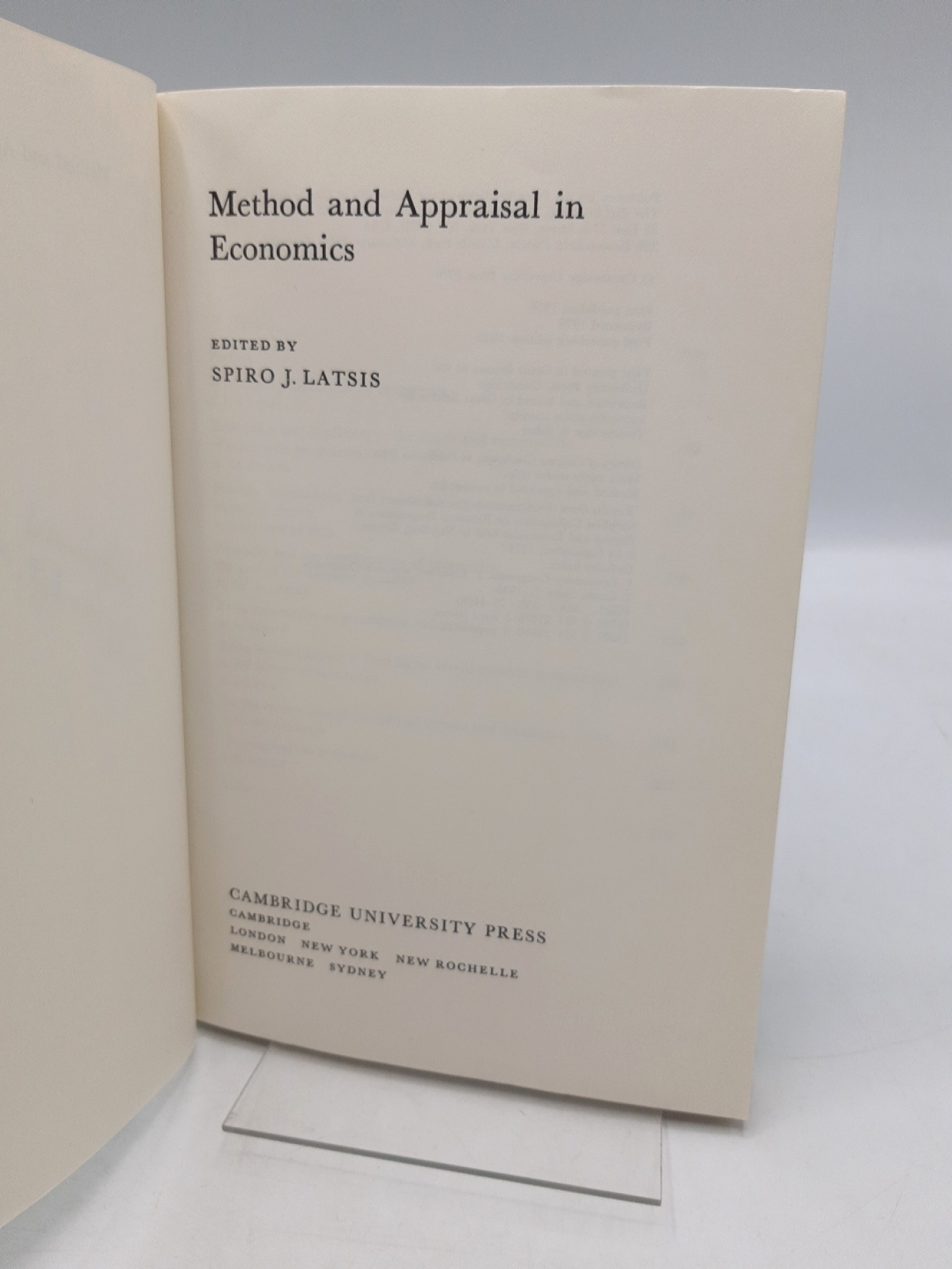 Latsis, Spiro: Method and Appraisal in Economics