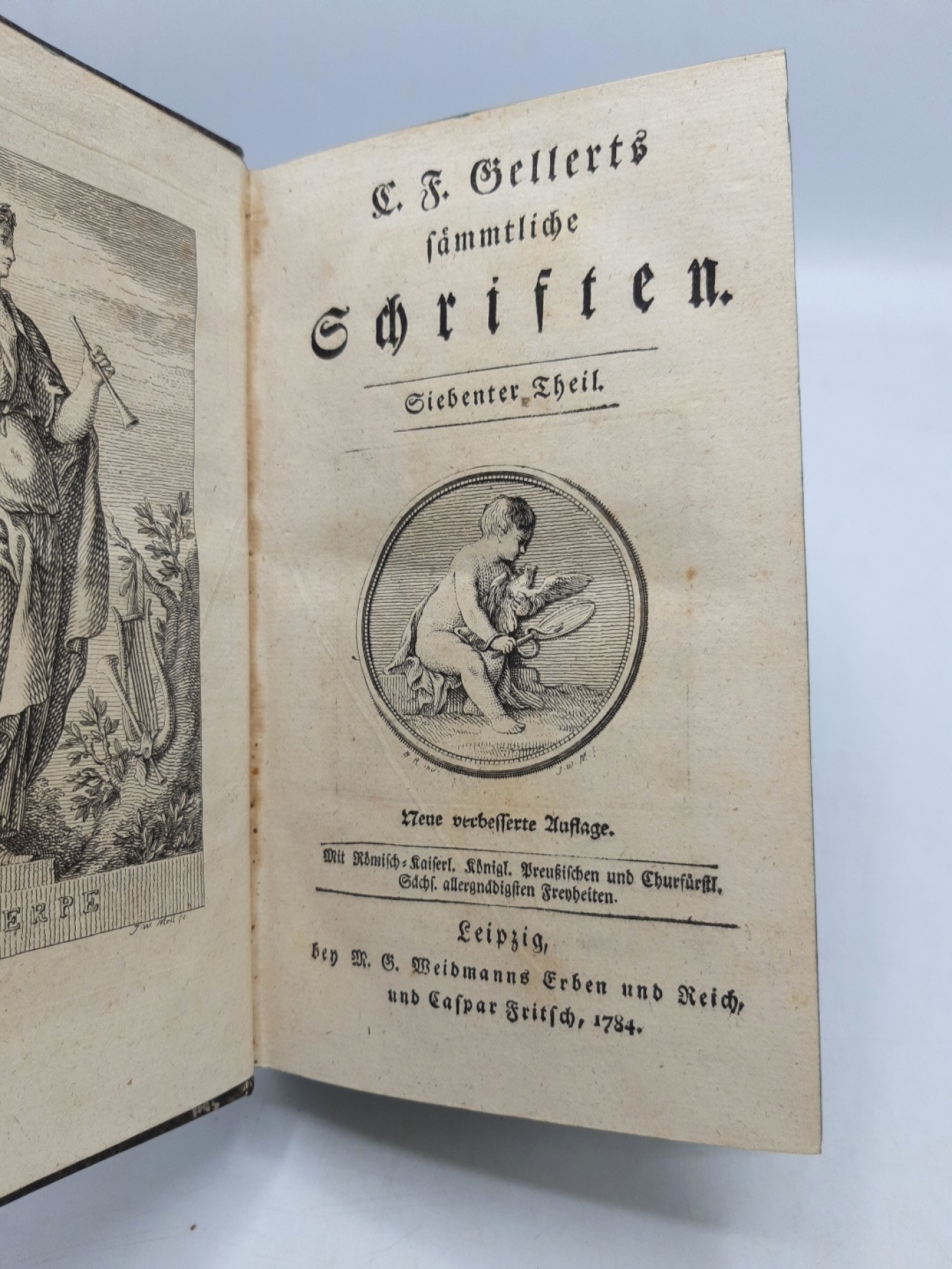 Gellert, Christian Fürchtegott: C. F. Gellerts saemmtliche Schriften.  Siebter (7.) und Achter (8.) Theil in einem Buch. 