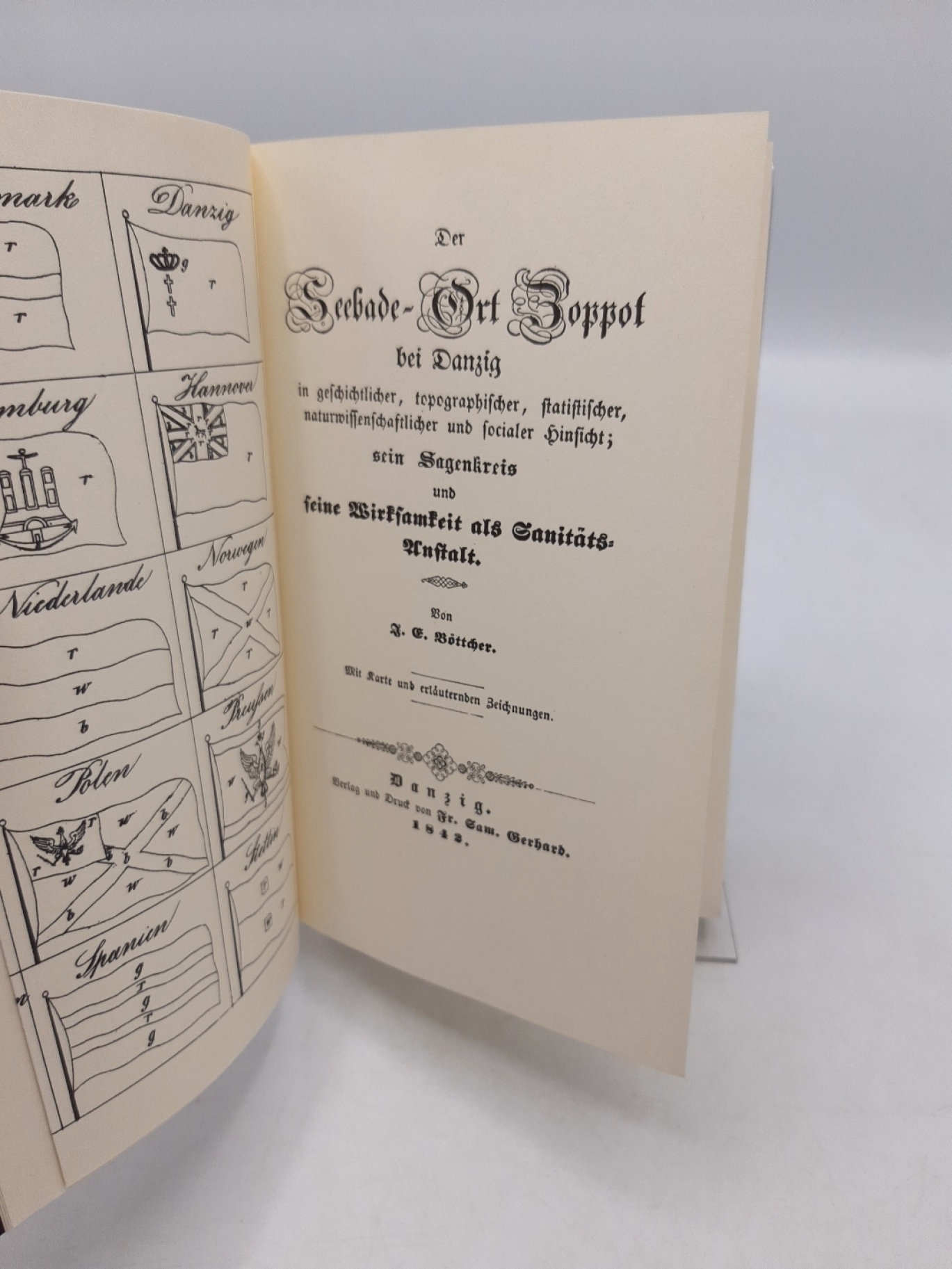 Böttcher, Johann-Eduard: Der Seebade-Ort Zoppot bei Danzig in geschichtlicher, topographischer, statistischer, naturwissenschaftlicher und sozialer Hinsicht; sein Sagenkreis und seine Wirksamkeit als Sanitäts-Anstalt. Reprint der Ausgabe von 1842.