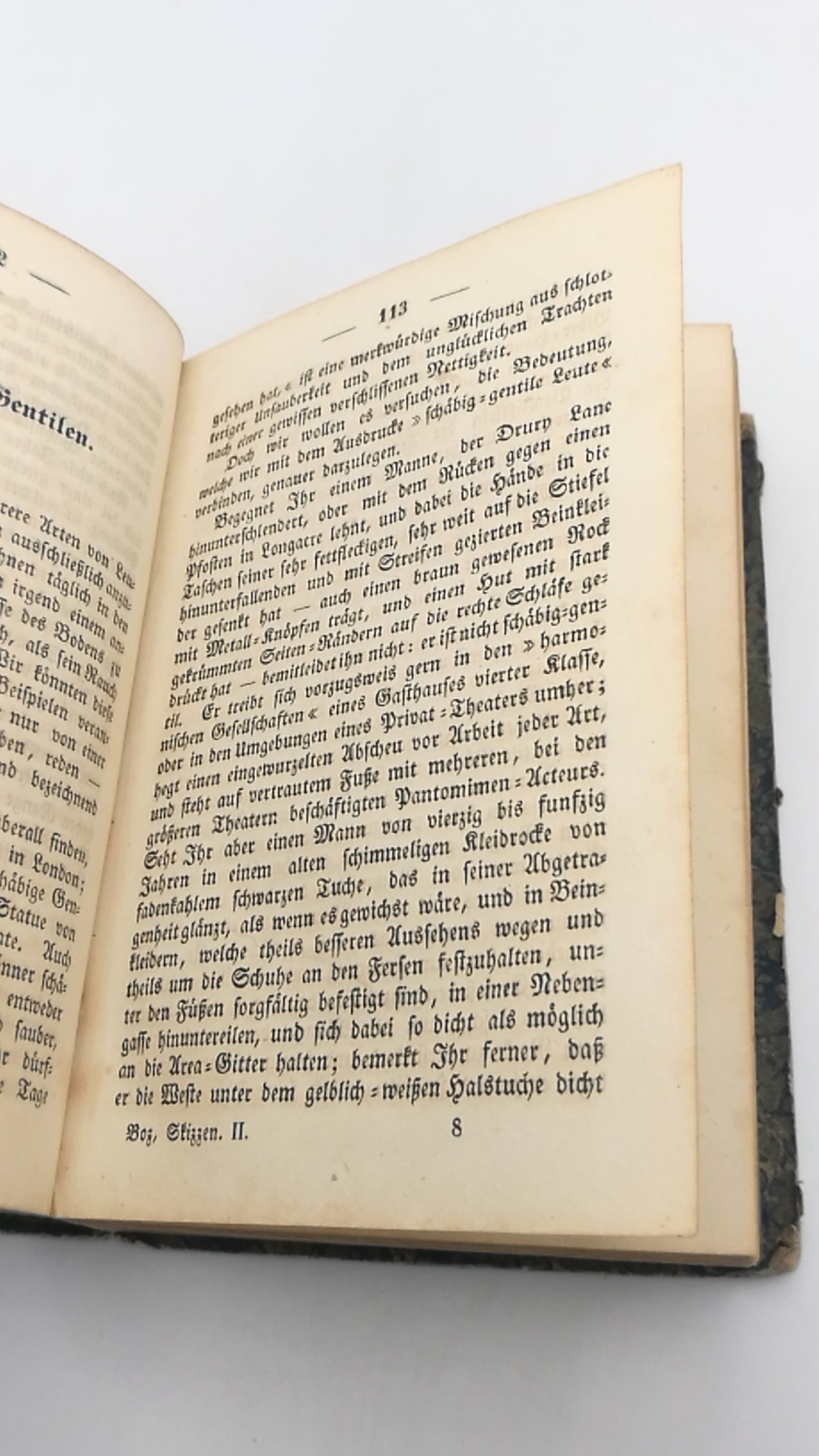 Dickens (=Boz), Charles: Boz (Dickens) sämtliche Werke. Londoner Skizzen. Vier (4) Teile in einem (1) Band (=vollst.) Aus dem Englischen von H. Roberts