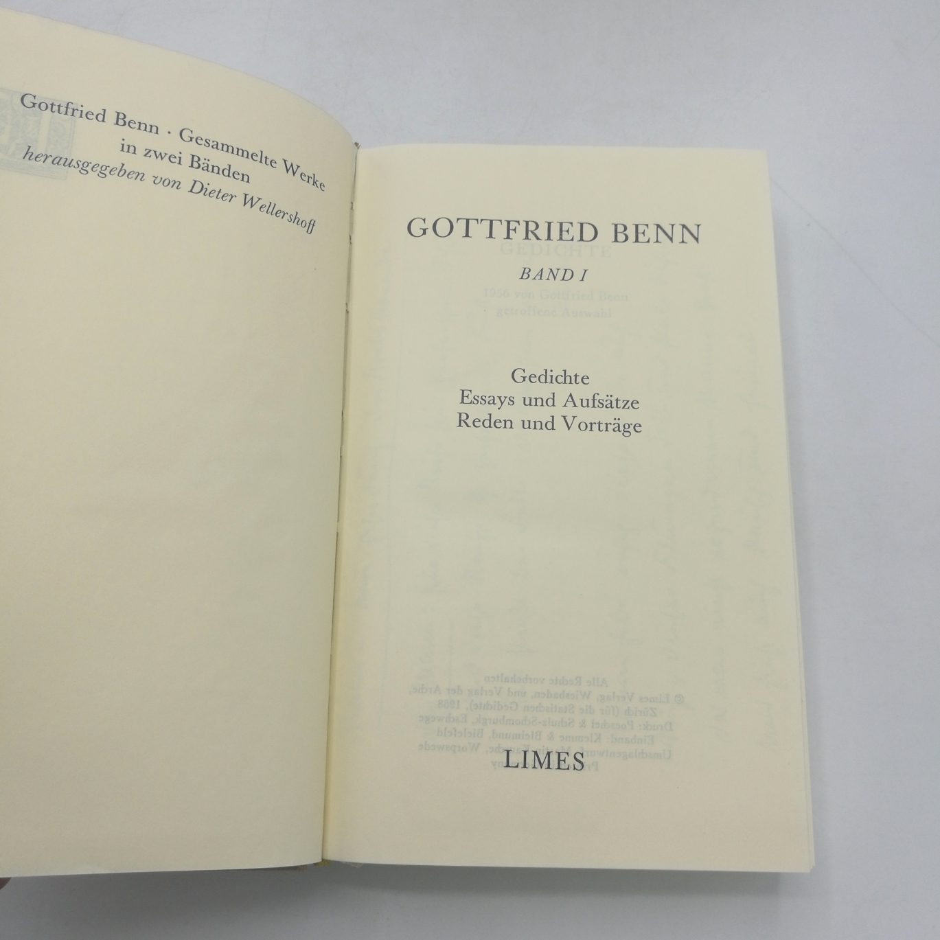 Benn, Gottfried: Gottfried Benn. Gesammelte Werke in zwei Bänden. 2 Bände (=vollst.)