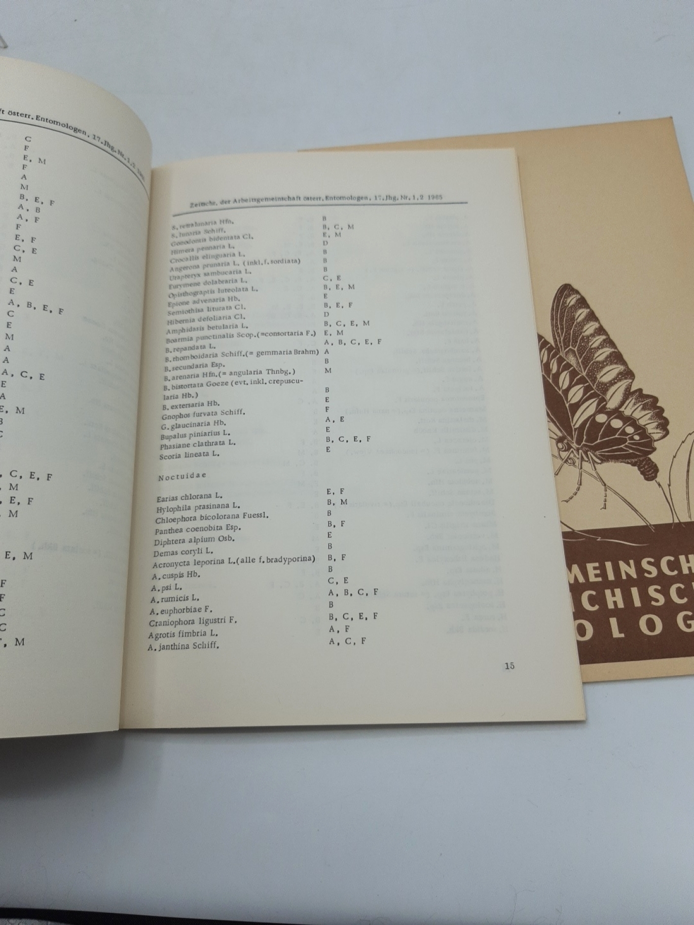 Österreichischer Entomologen (Hrsg.): 17 Jahrgang. Nr. 1-3 1965 Zeitschrift d. Arbeitsgemeinschaft Österreichischer Entomologen (=2 Hefte)