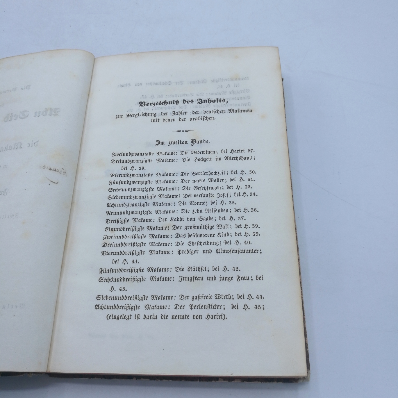 Rückert, Friedrich: Die Verwandlungen des Abu Seid von Serug, Erster u. Zweiter [1.+2.] Band (=vollst.) oder die Makamen des Hariri, in freier Nachbildung.