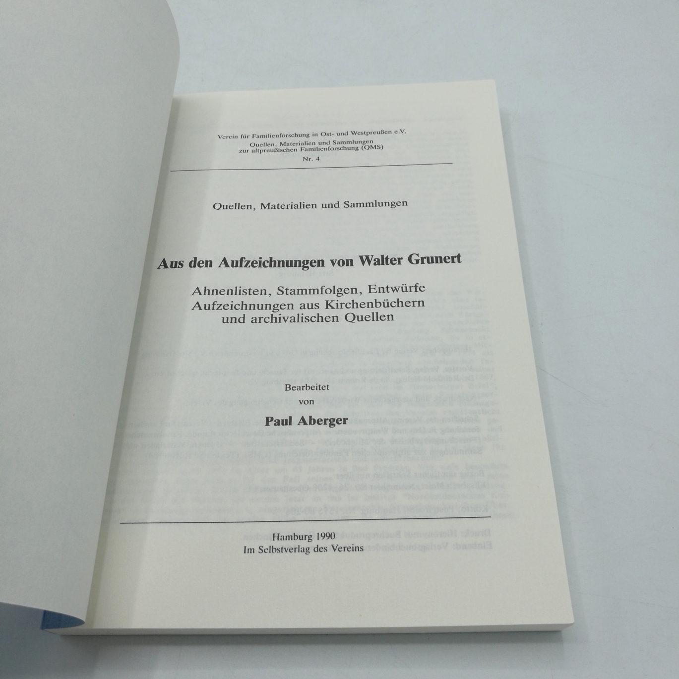 Aberg, Paul: Quellen, Materialien und Sammlungen: Aus den Aufzeichnungen von Walter Grunert 