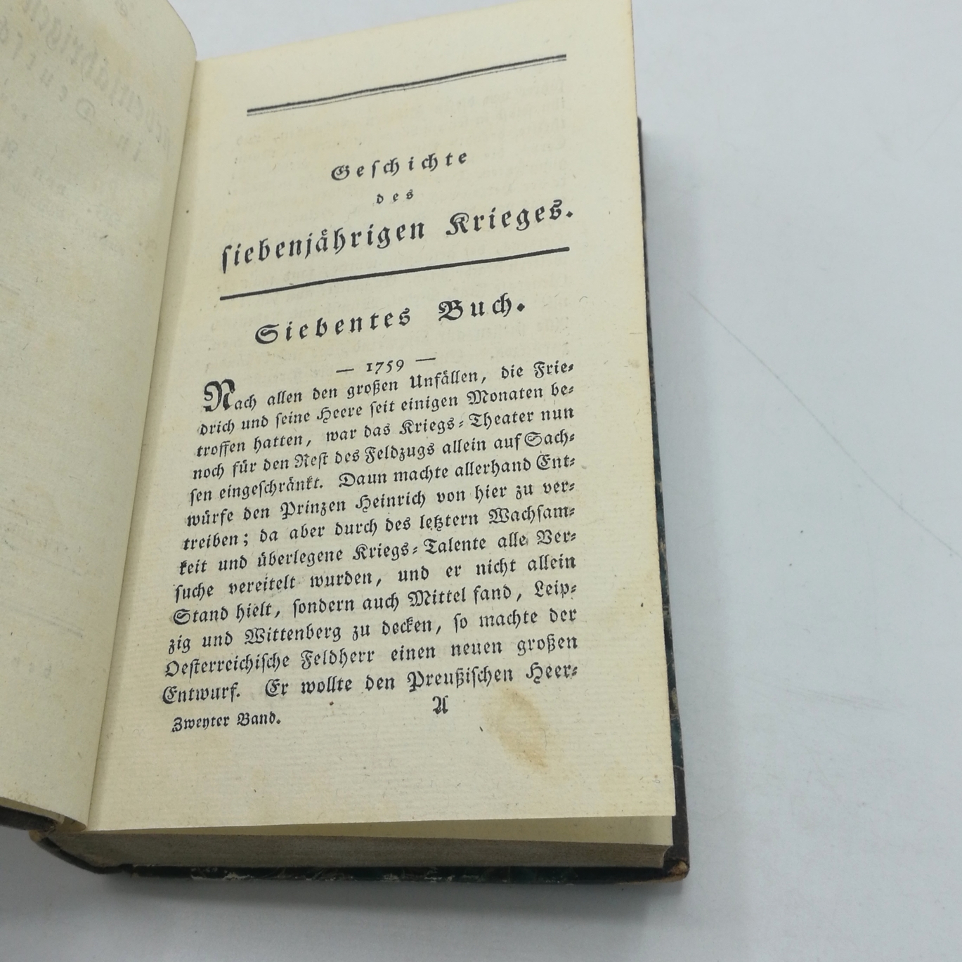 von Archenholtz, J. W.: Geschichte des siebenjaehrigen Krieges in Deutschland von 1756 bis 1763. Zweyter [2.] Band: 1759 - 1763