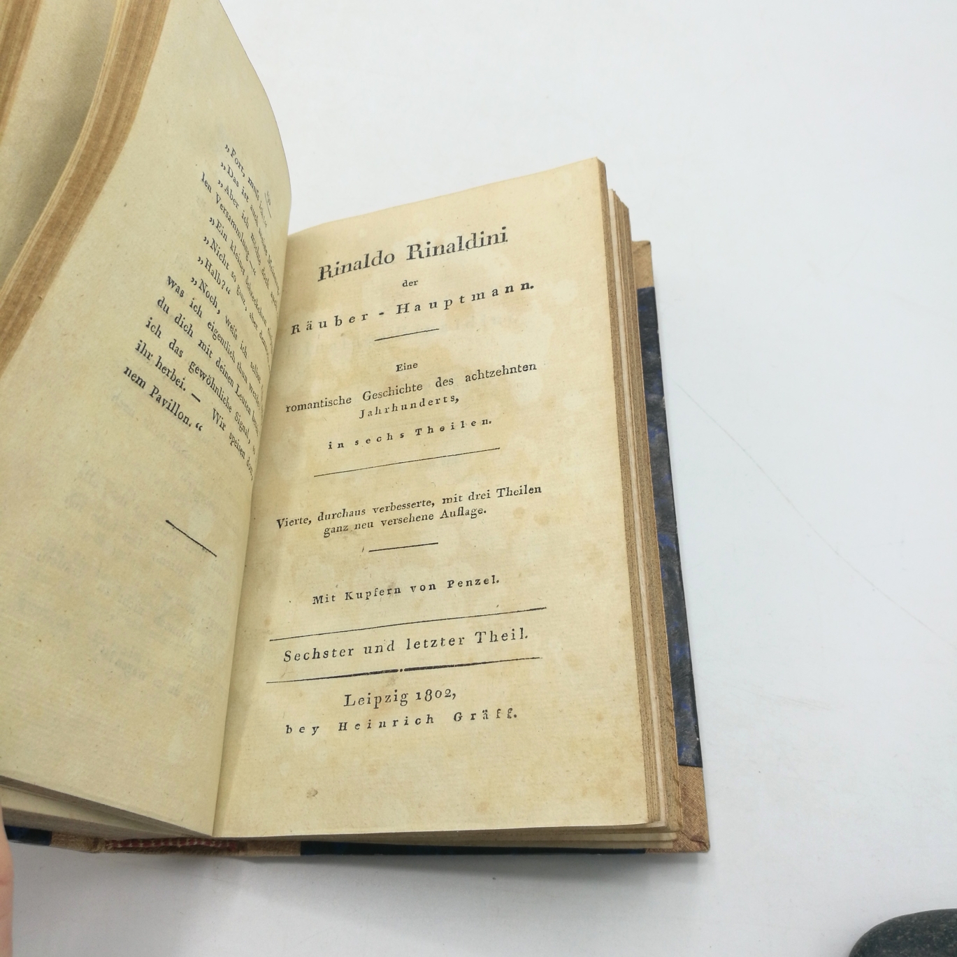 [Vulpius], [Christian August]: Rinaldo Rinaldini der Räuber-Hauptmann. Vierter [4.]- Sechster [6.] Theil Eine romantische Geschichte unsers Jahrhunderts, in sechs Theilen