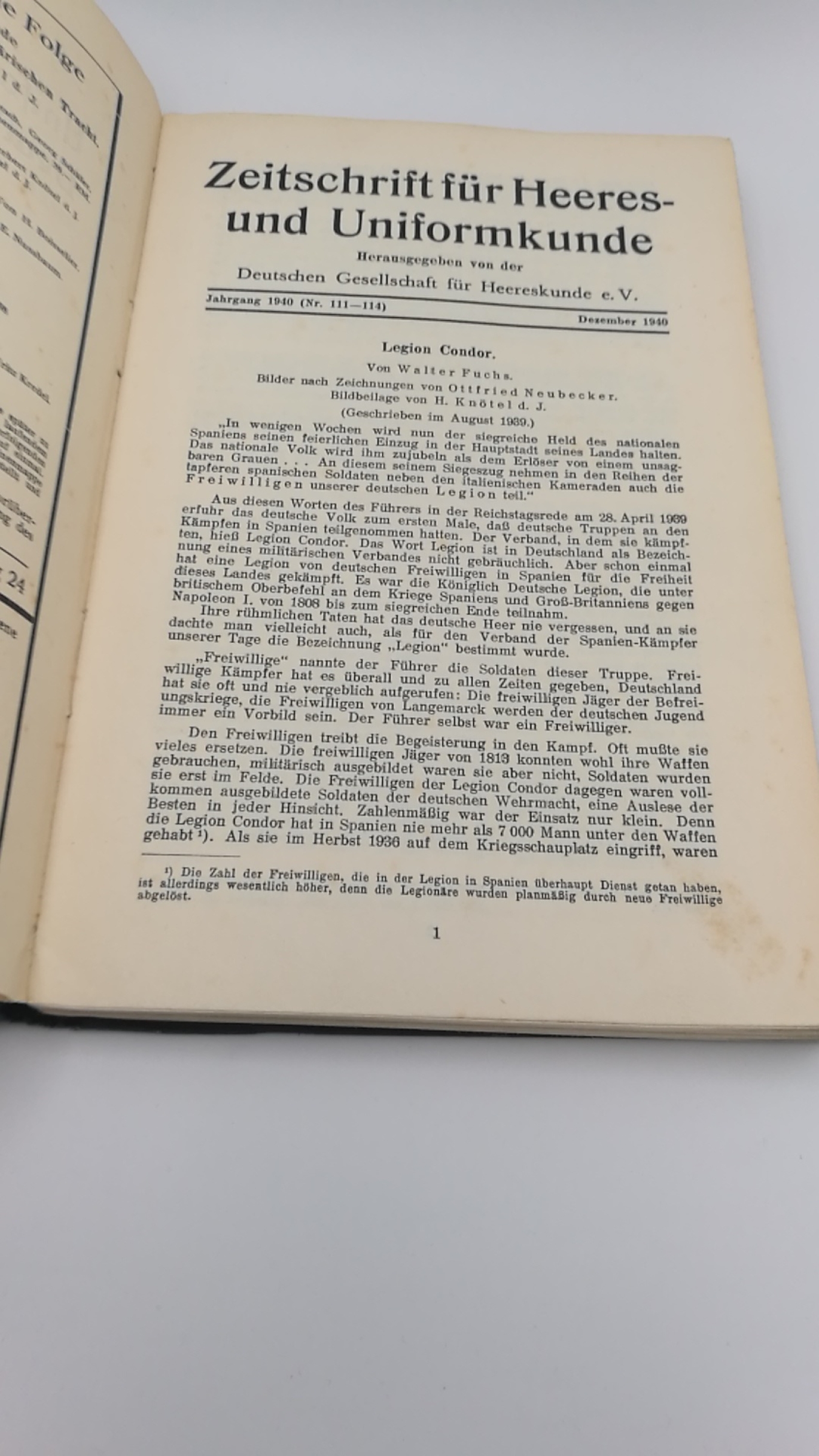 Deutsche Gesellschaft für Heereskunde e. V. (Hrsg.): Zeitschrift für Heeres- und Uniformkunde. Jahrgang 1940