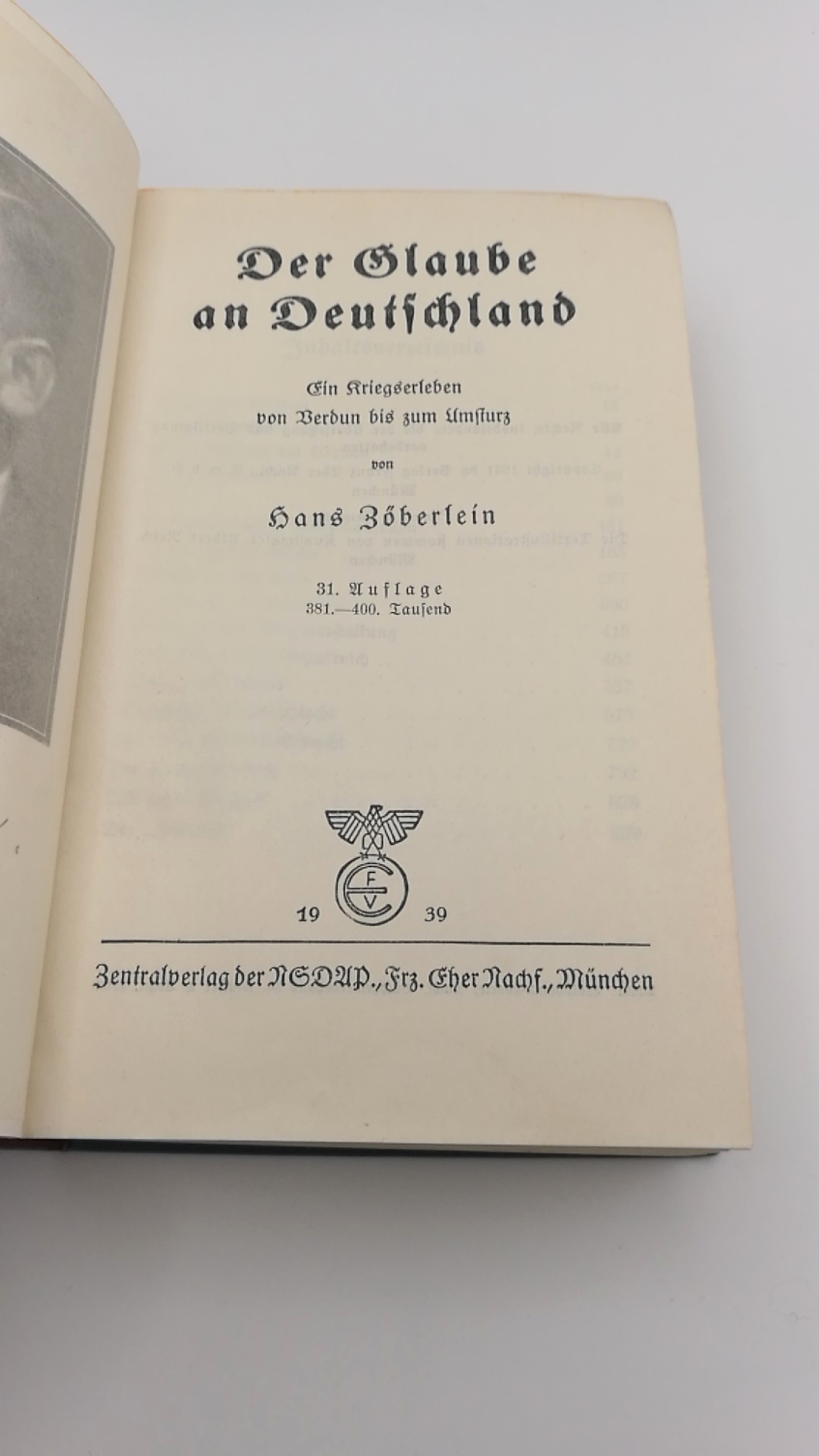 Zöberlein, Hans: Der Glaube an Deutschland. Ein Kriegserleben von Verdun bis zum Umsturz