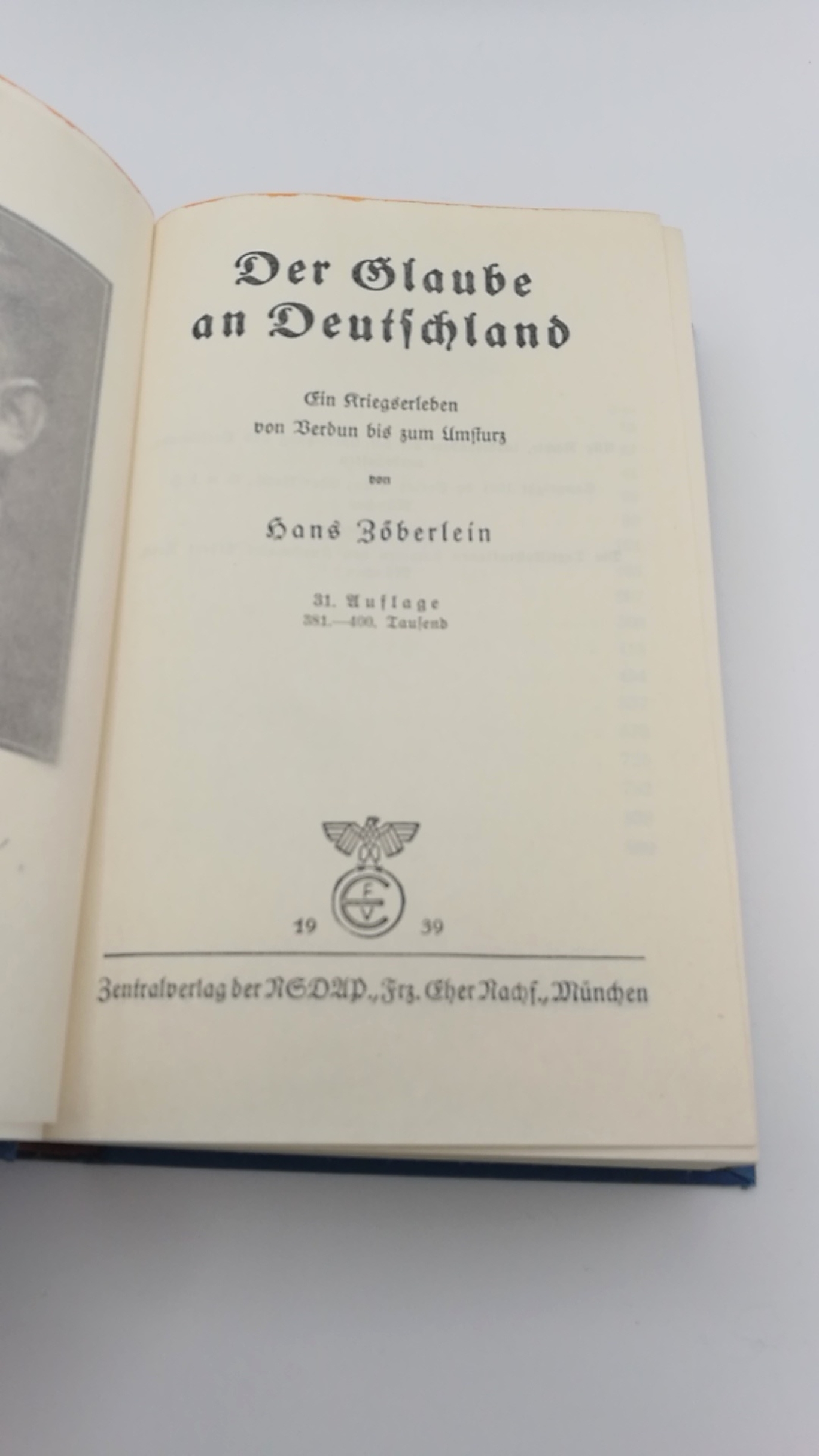 Zöberlein, Hans: Der Glaube an Deutschland. Ein Kriegserleben von Verdun bis zum Umsturz